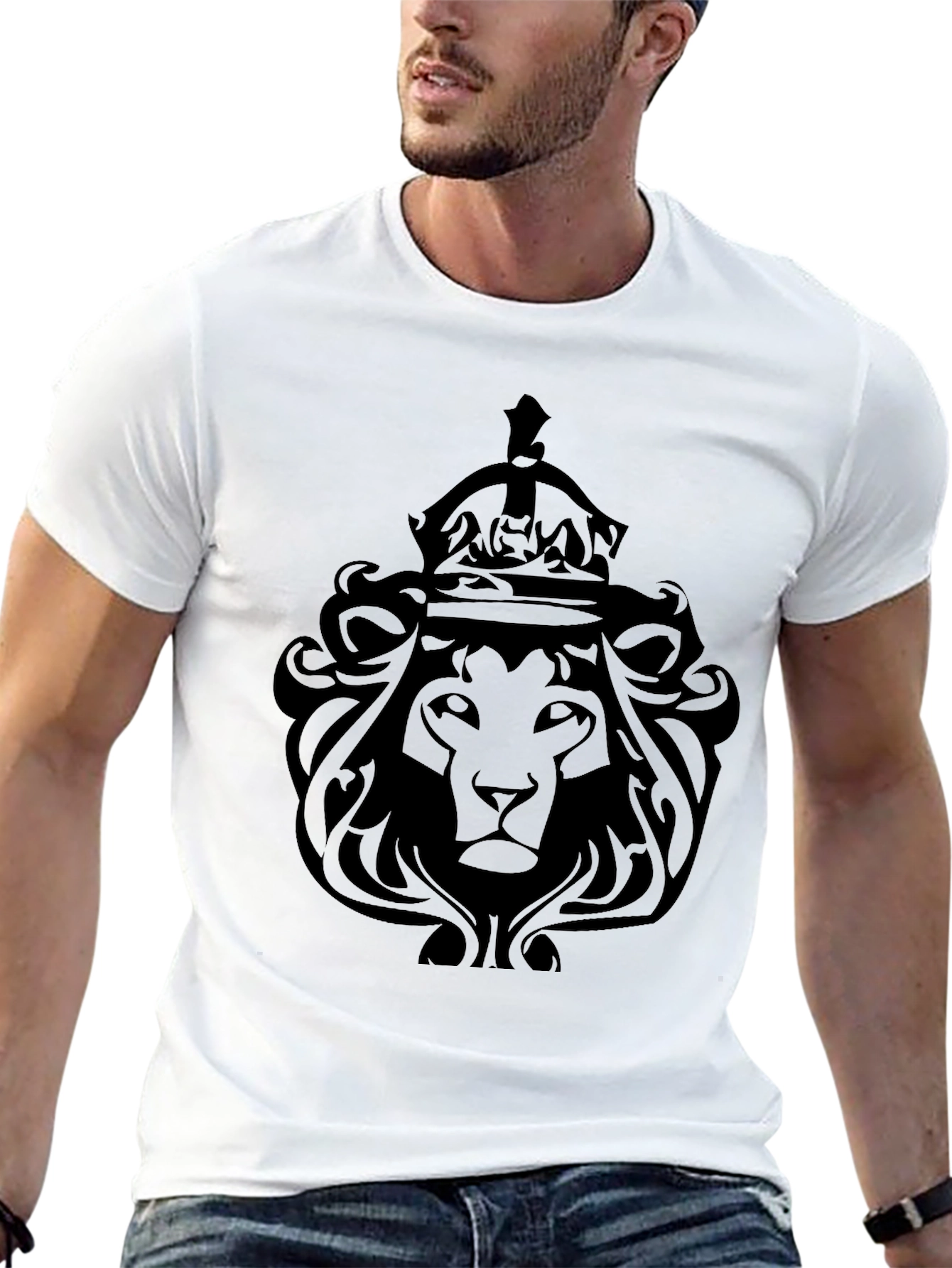 Lion King Graphic Tee - Black Crew Neck T-Shirt