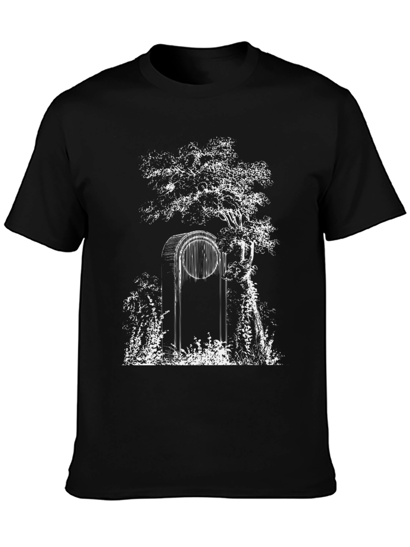 Enchanted Forest Graphic Tee - Black Cotton T-Shirt