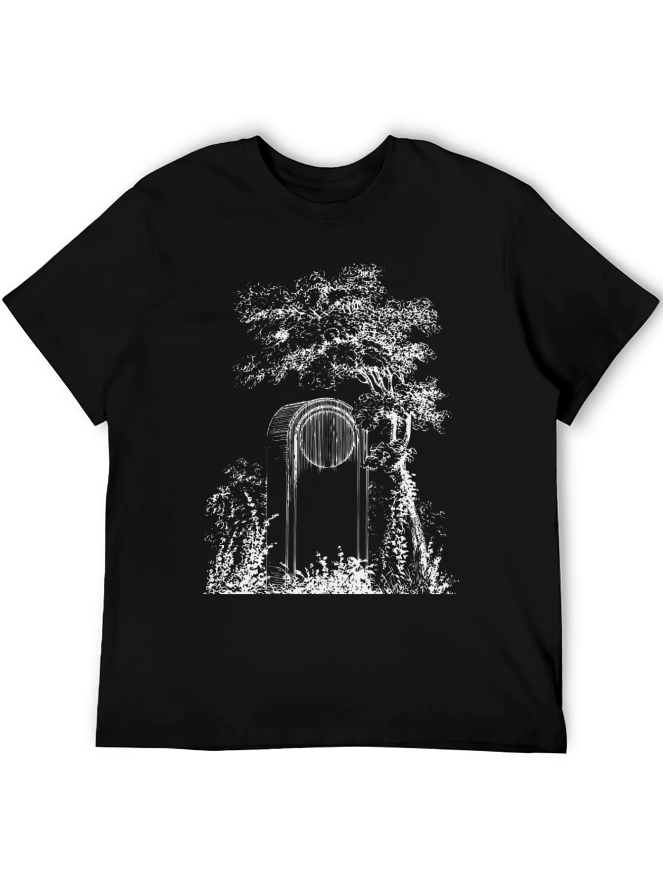 Enchanted Forest Graphic Tee - Black Cotton T-Shirt