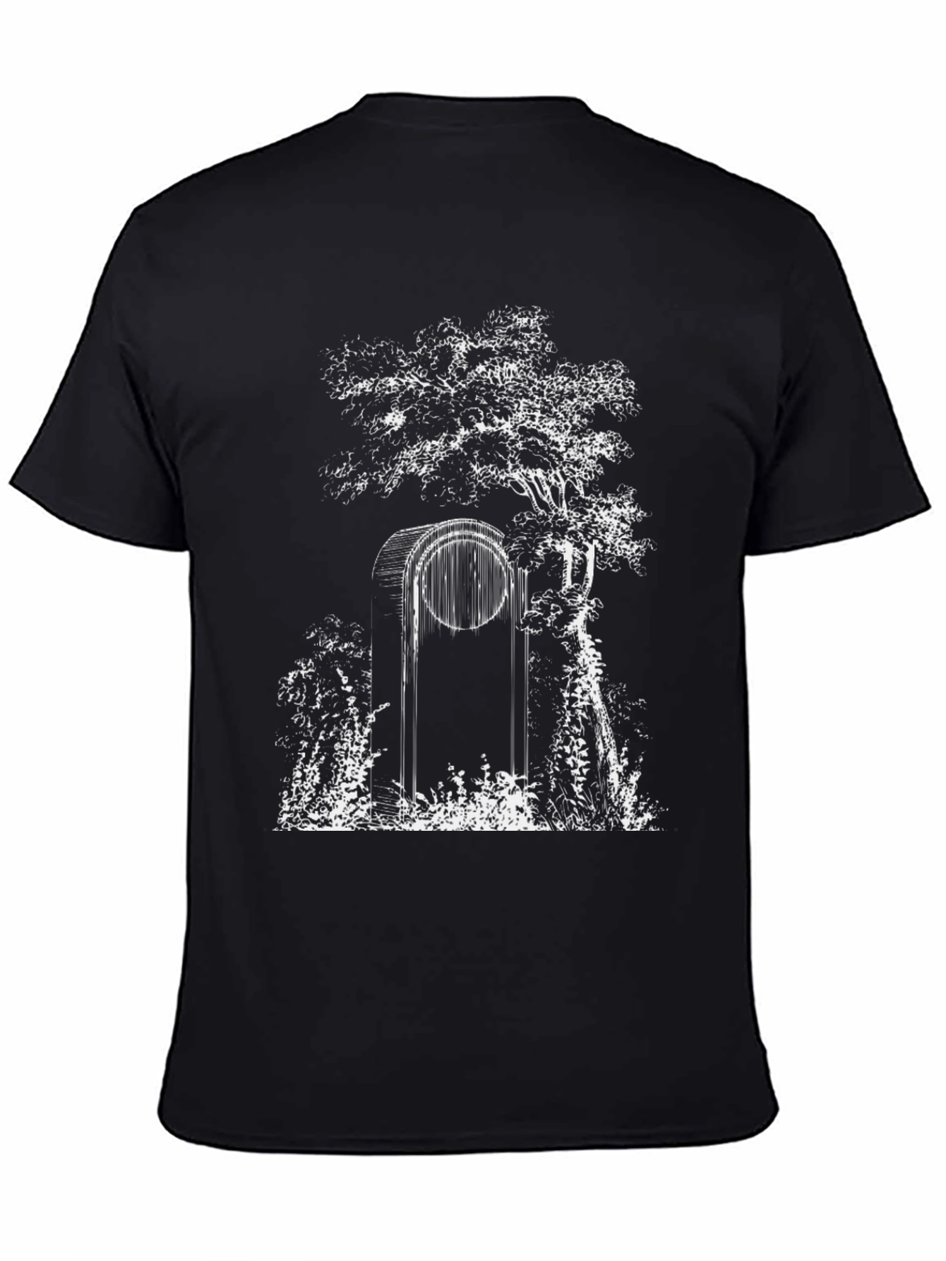 Enchanted Forest Graphic Tee - Black Cotton T-Shirt