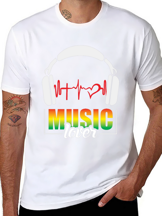 Music Lover Graphic T-Shirt Headphones Design