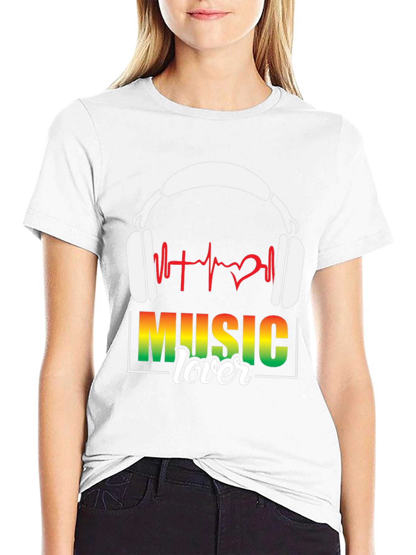 Music Lover Graphic T-Shirt Headphones Design