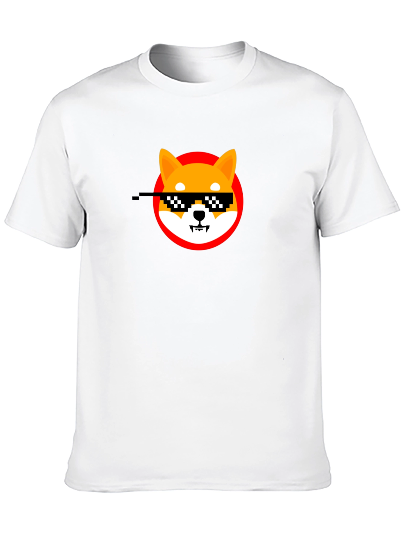 Shiba Inu Thug Life Meme Black T-Shirt
