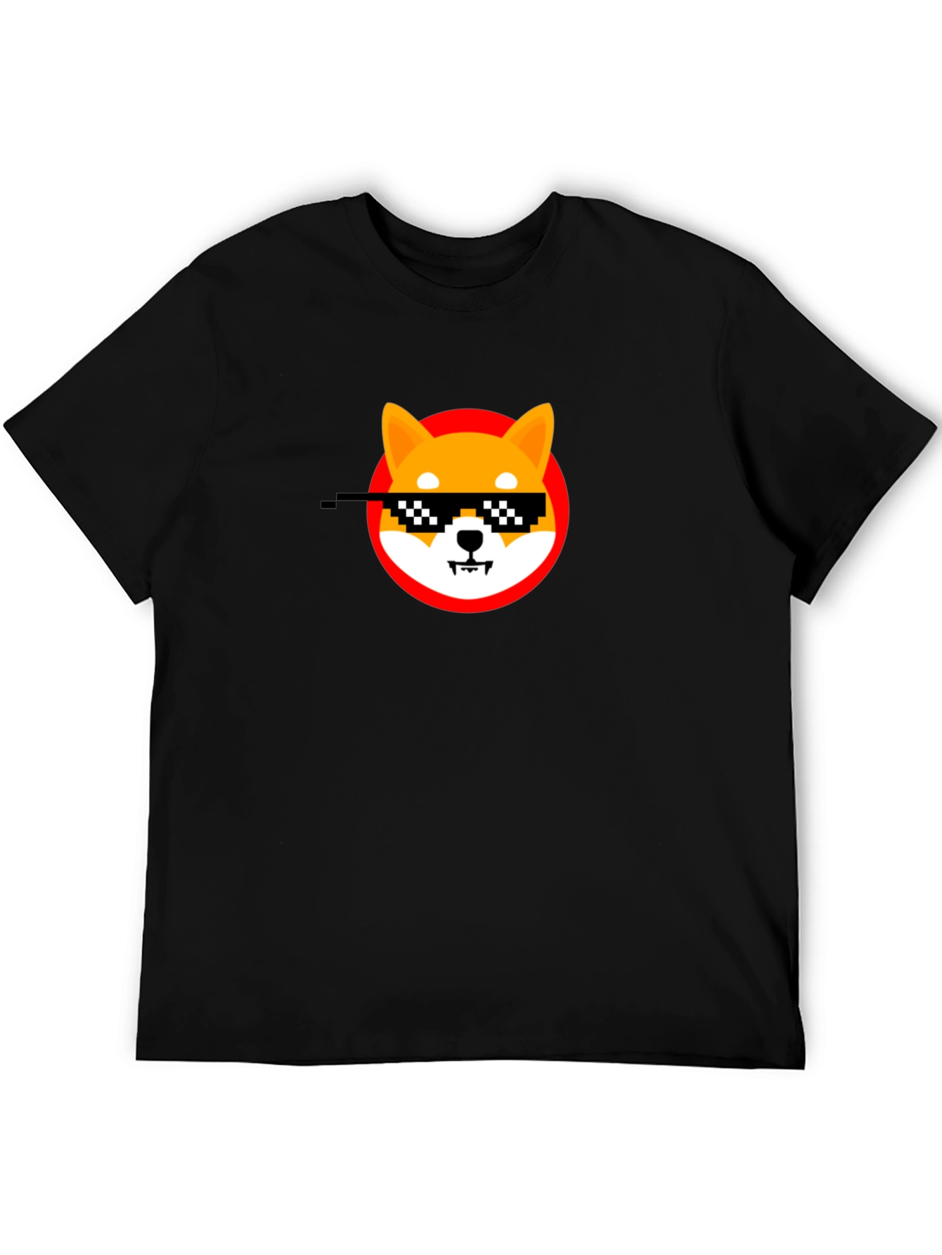 Shiba Inu Thug Life Meme Black T-Shirt