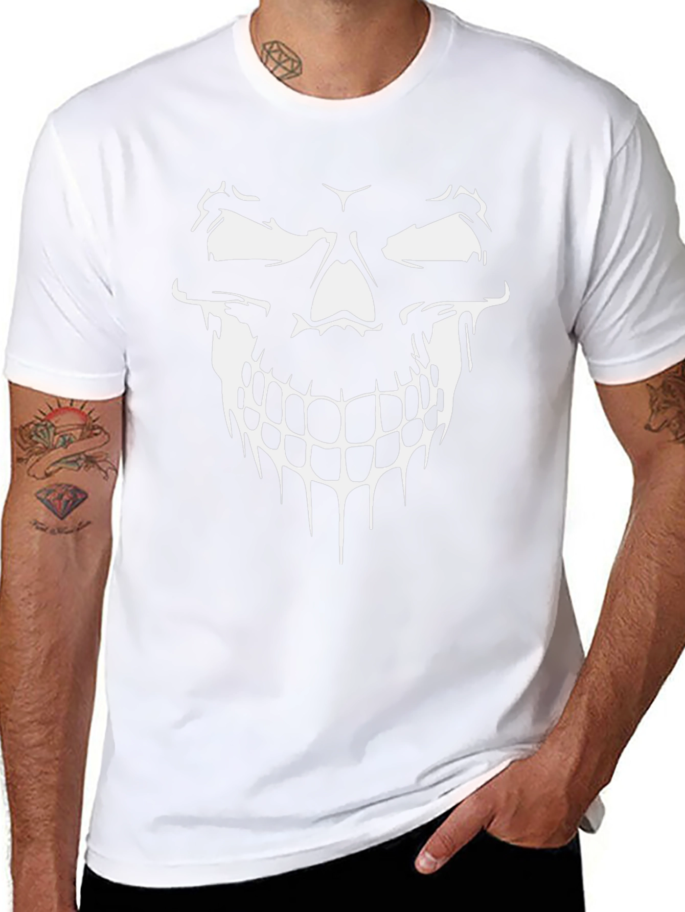Skull Graphic Black T-Shirt - Edgy Mens Fashion