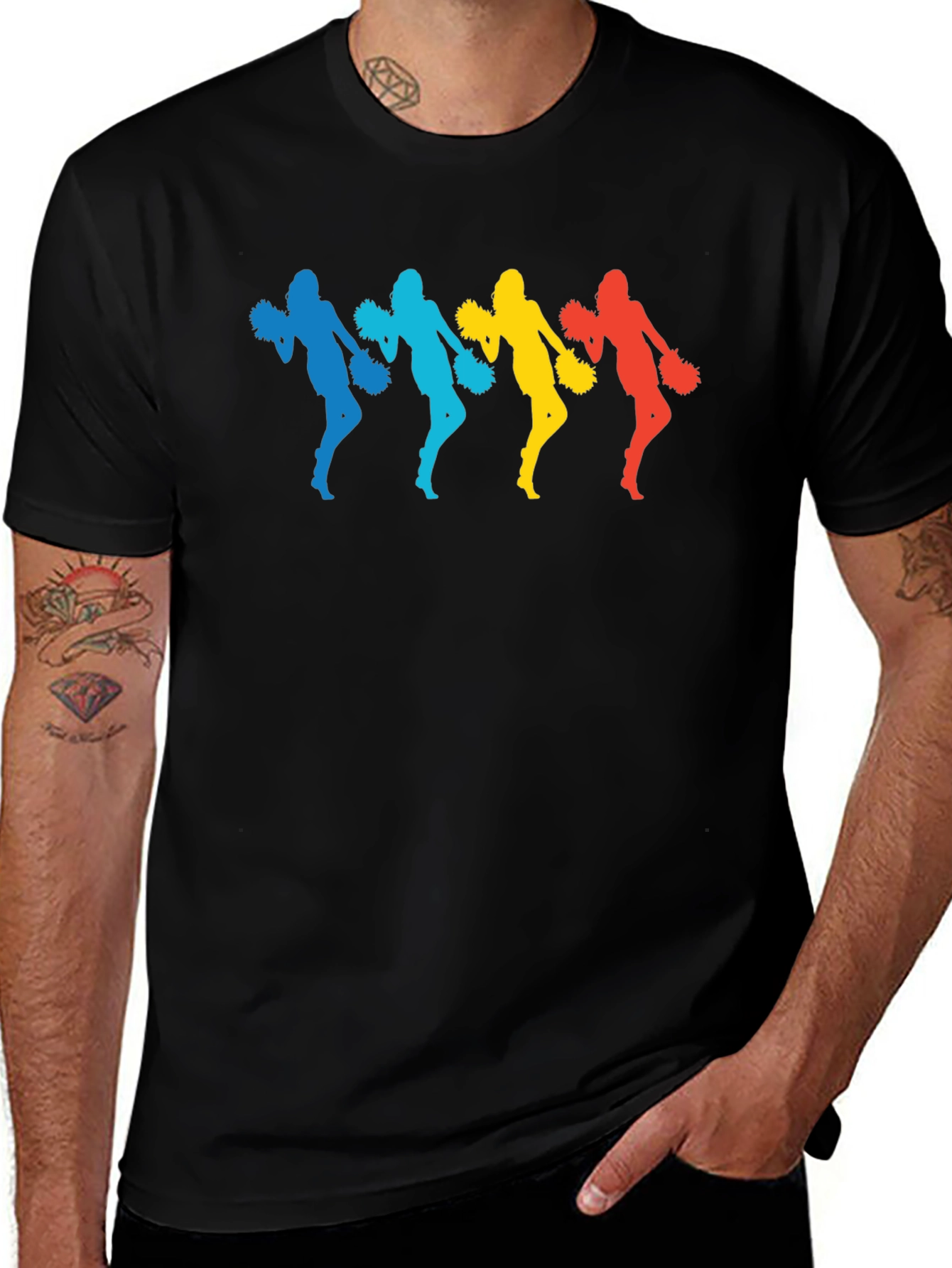 Colorful Cheerleader Graphic T-Shirt