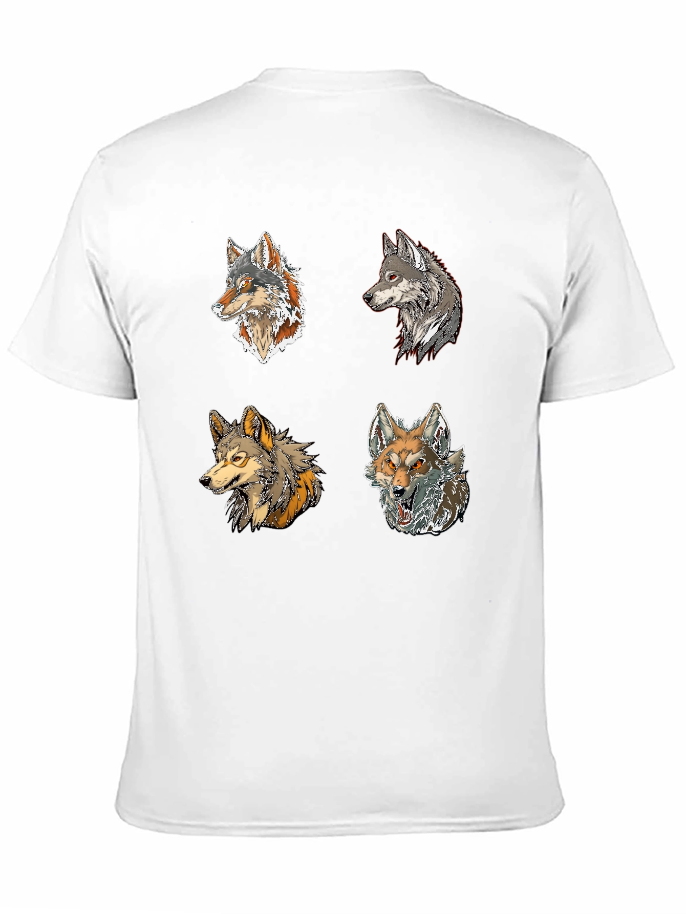 Wolf Pack Graphic Tee - Black Cotton T-Shirt