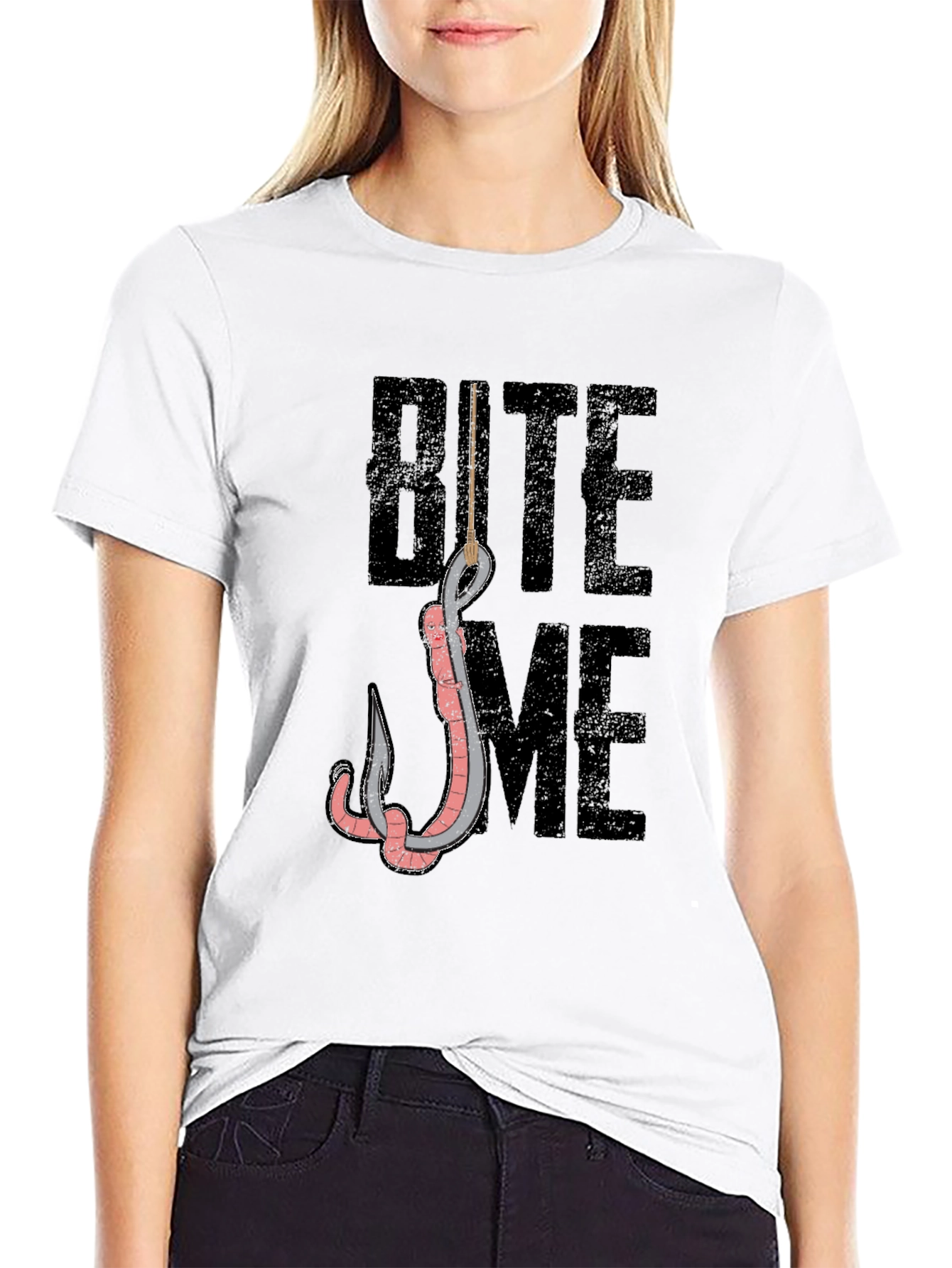 Bite Me Fishing Hook Graphic Tee