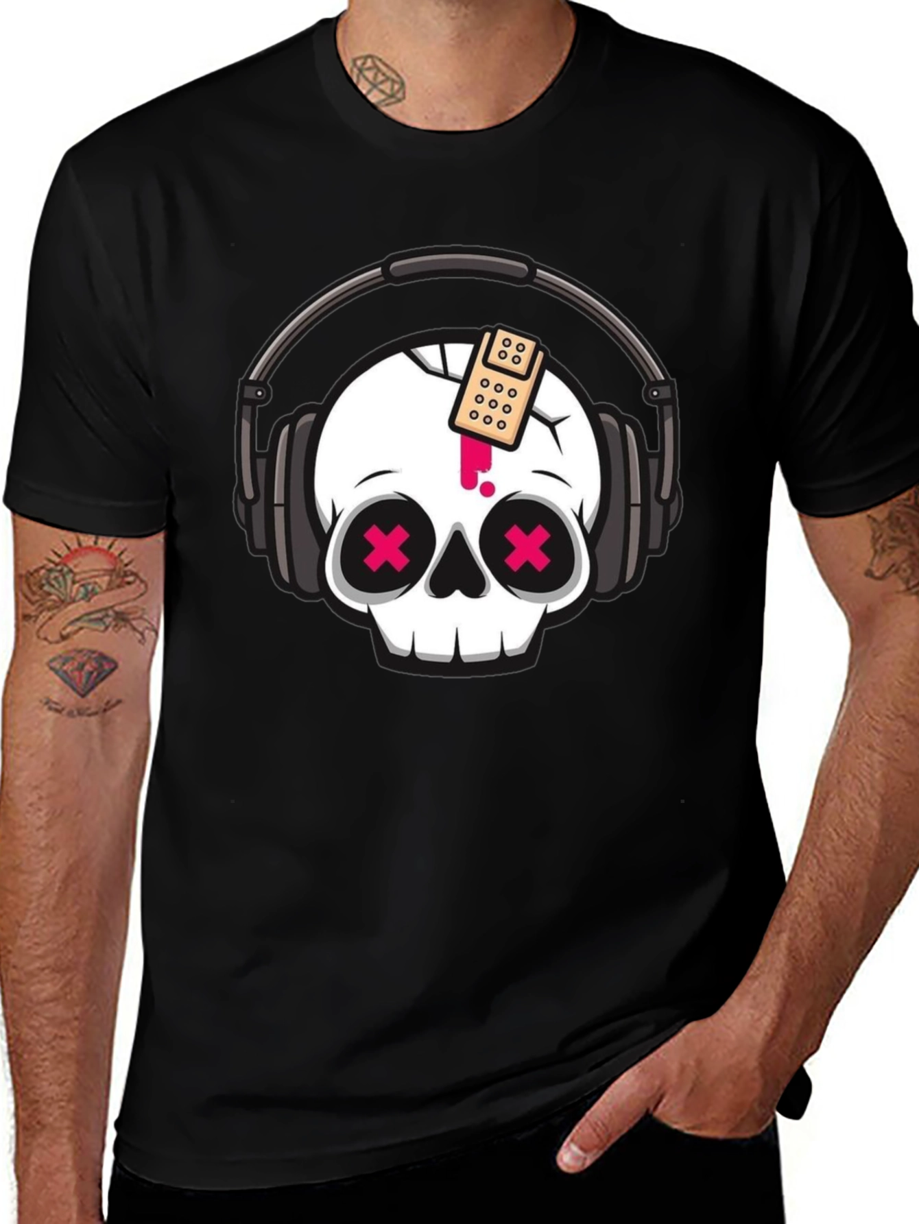 Skull Headphones T-Shirt - Cool Graphic Tee