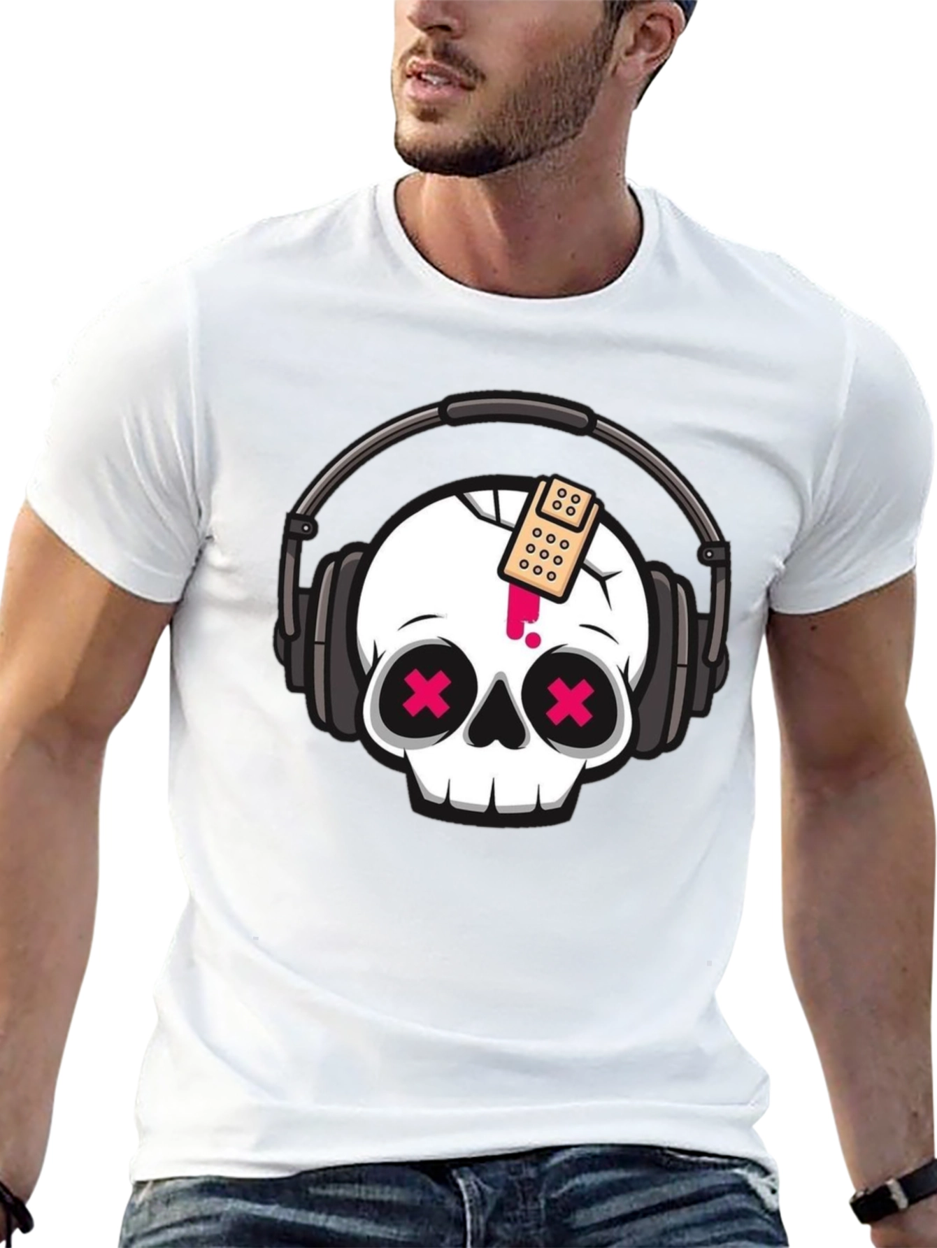 Skull Headphones T-Shirt - Cool Graphic Tee