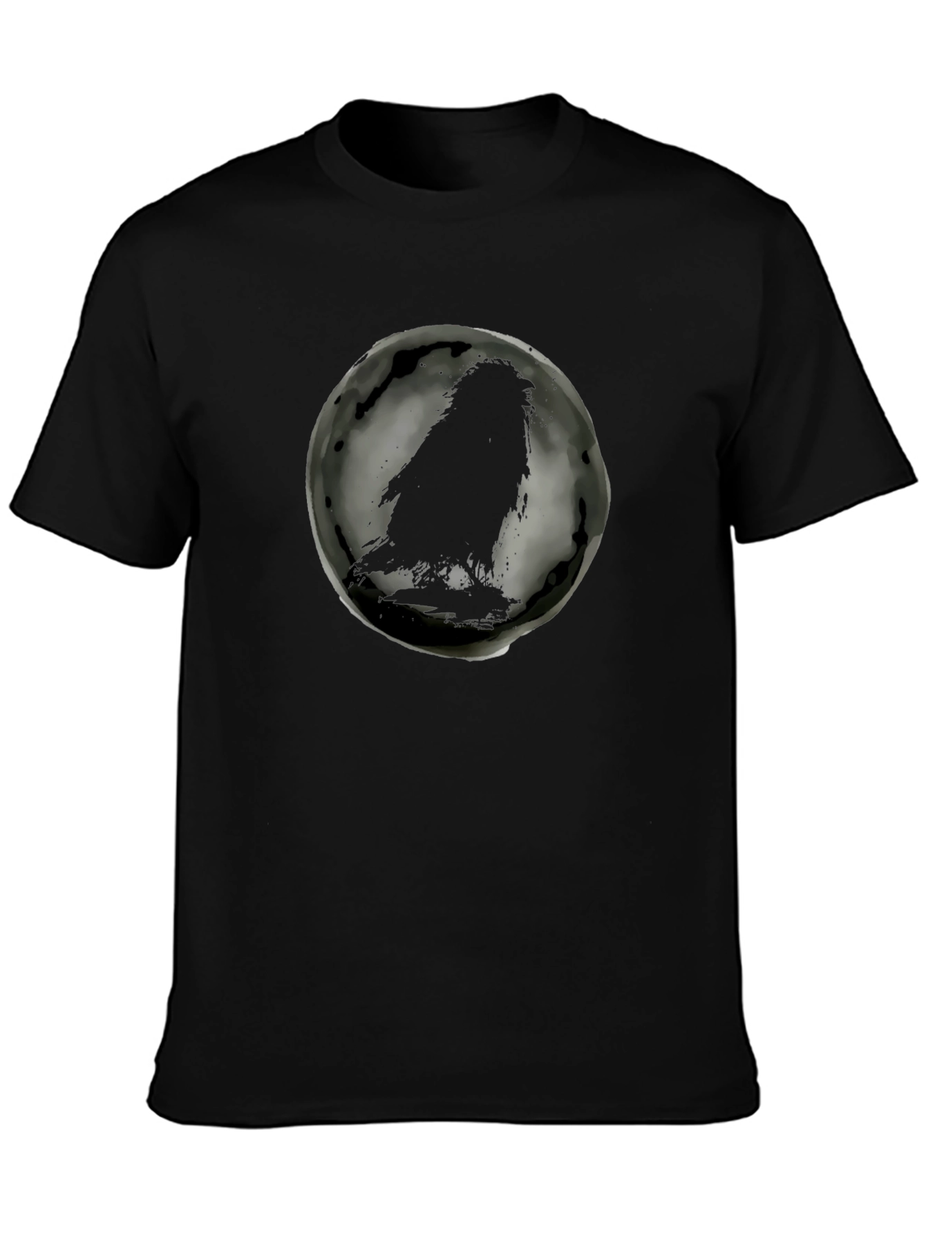 Raven Silhouette Graphic Black T-Shirt