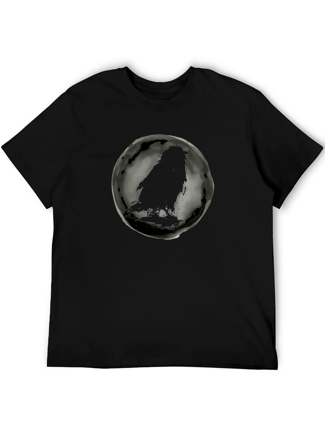 Raven Silhouette Graphic Black T-Shirt