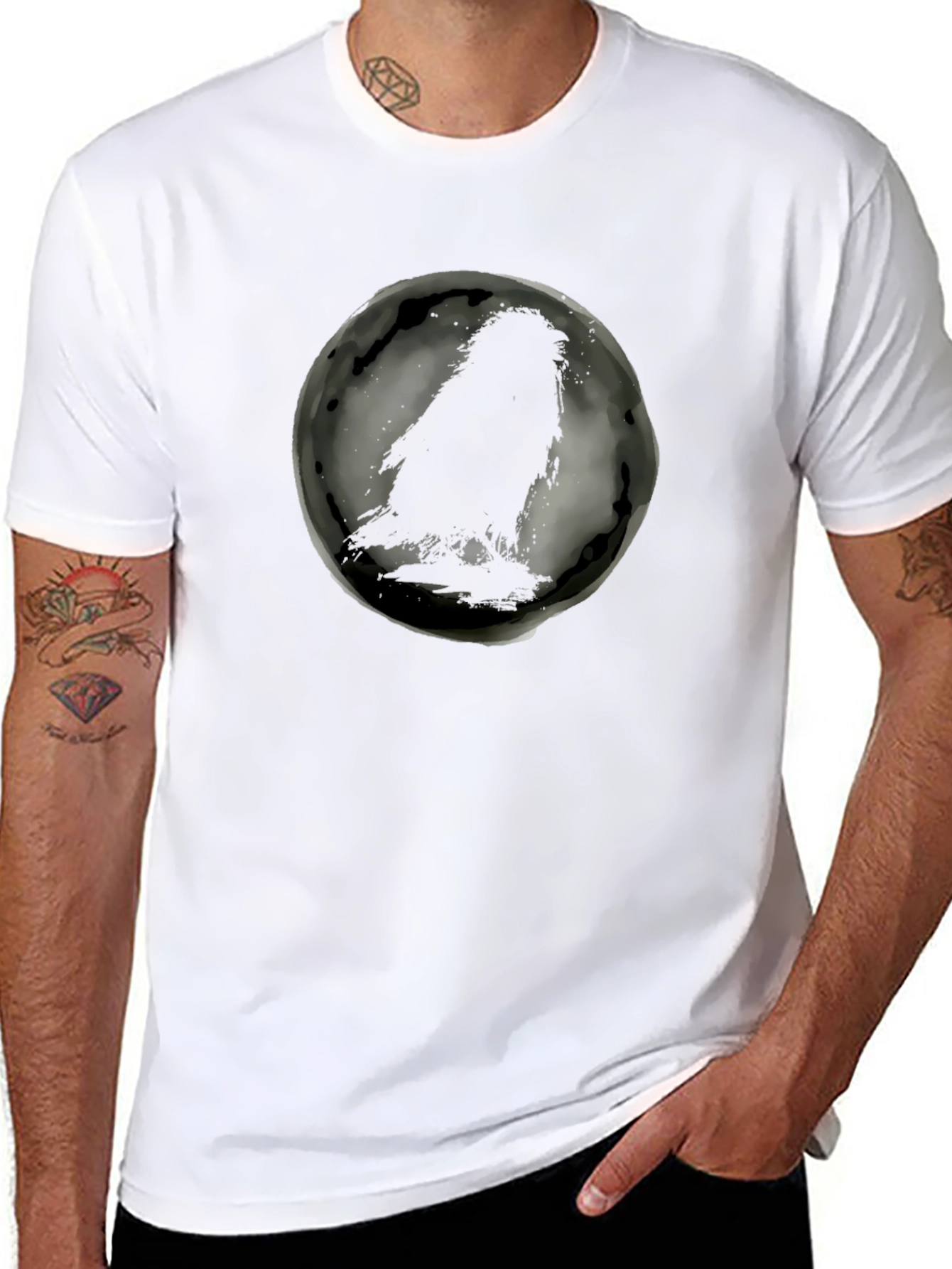 Raven Silhouette Graphic Black T-Shirt