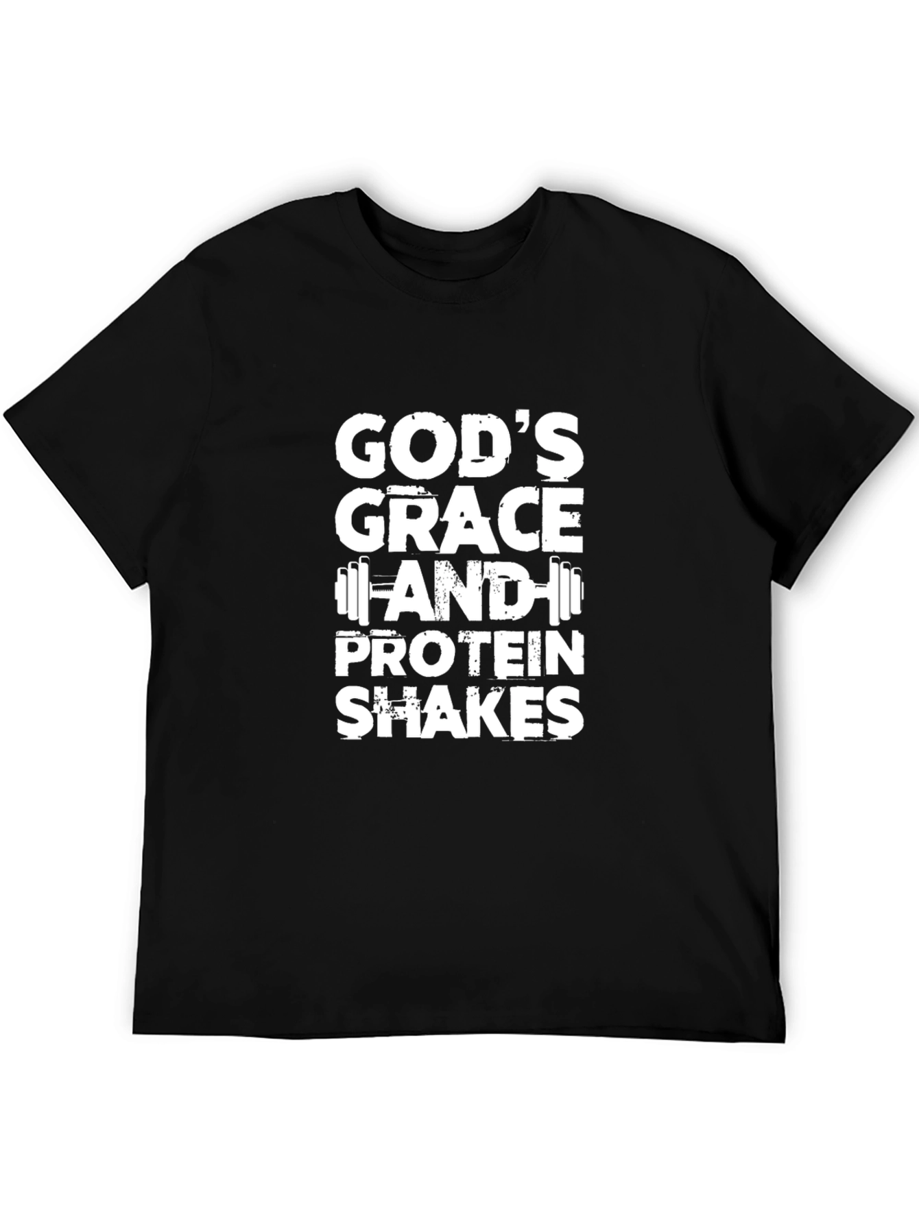 Gods Grace & Protein Shakes Black T-Shirt