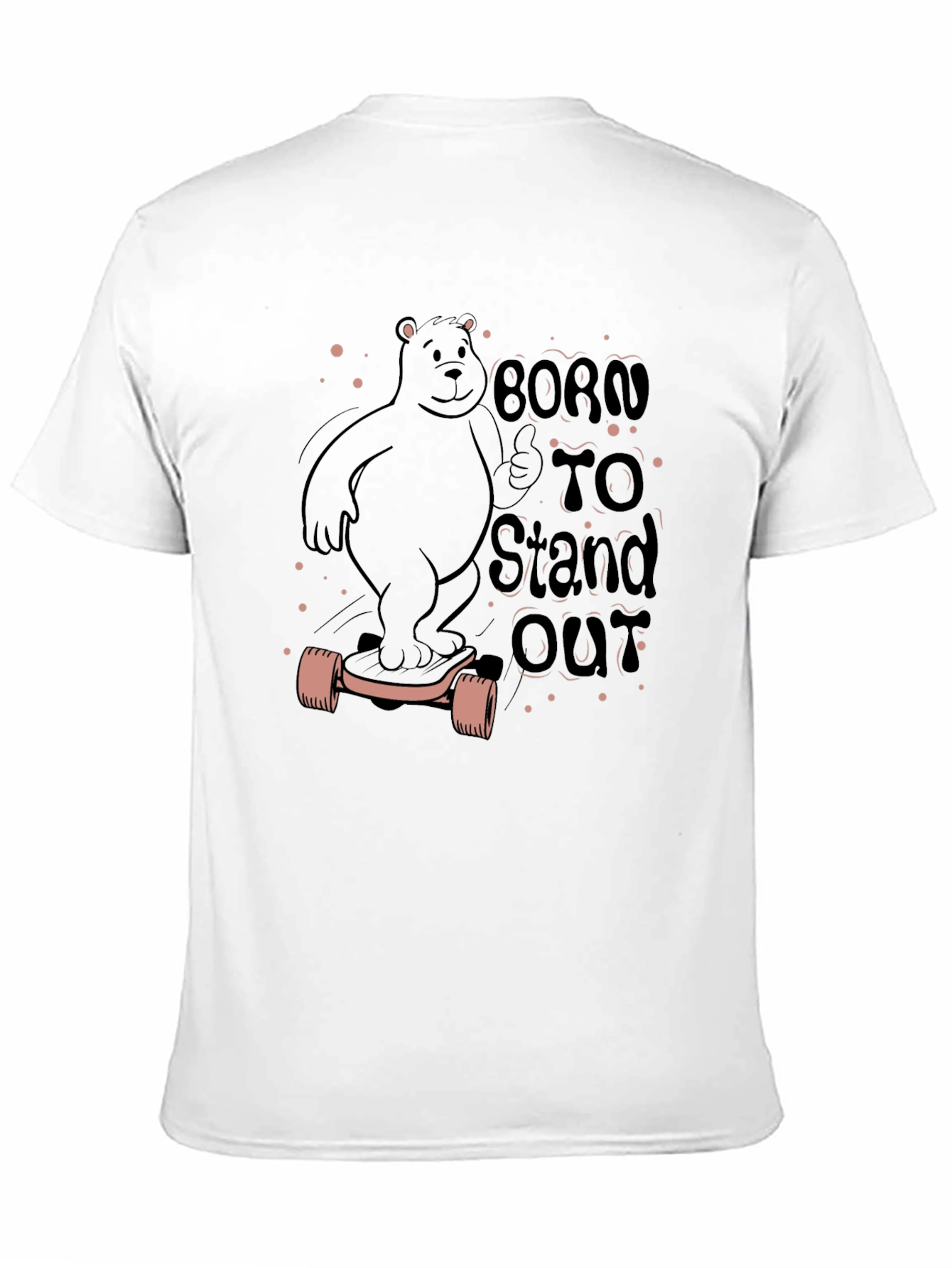 Born to Stand Out Bear Skateboard Black T-Shirt