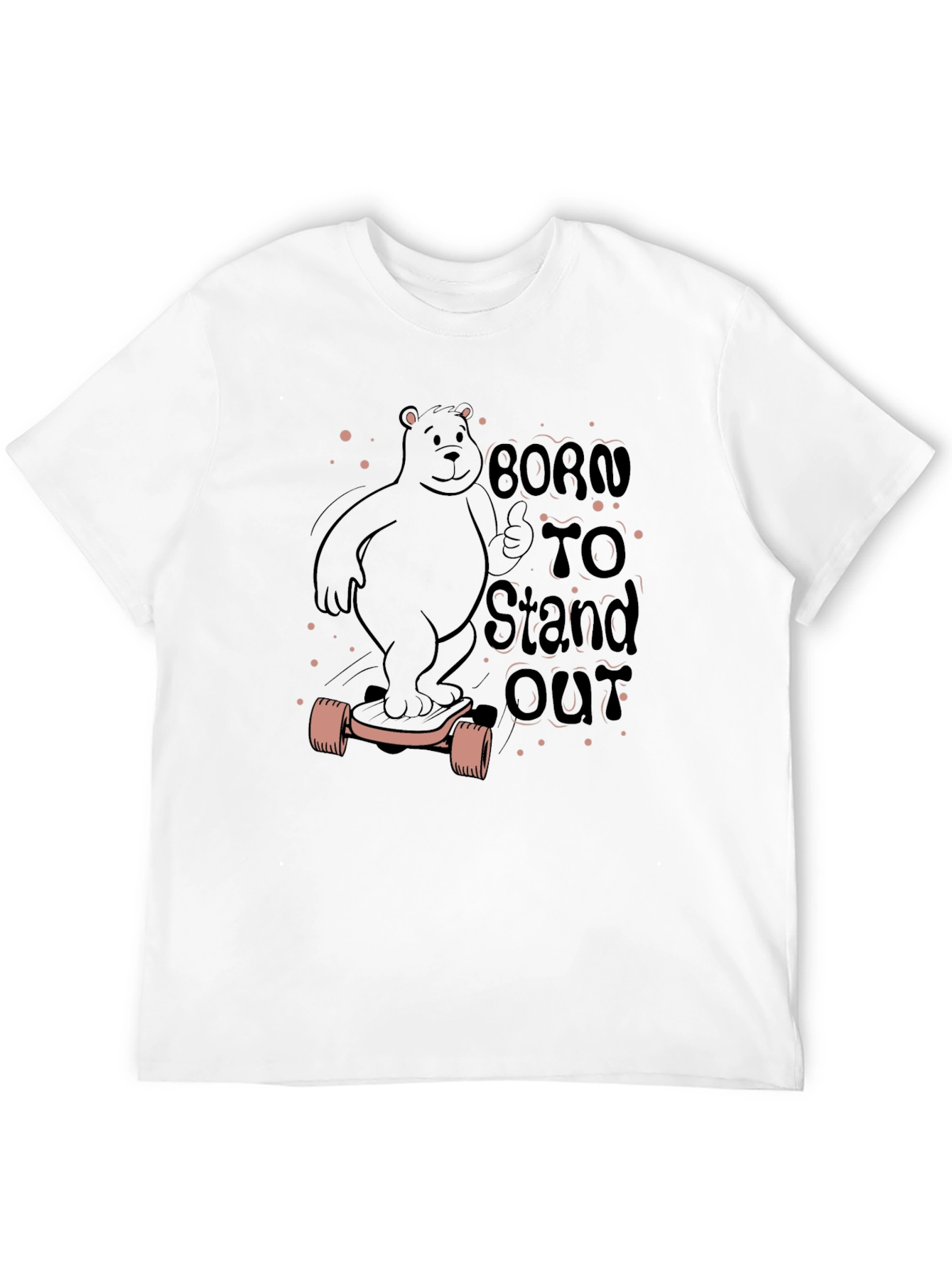 Born to Stand Out Bear Skateboard Black T-Shirt