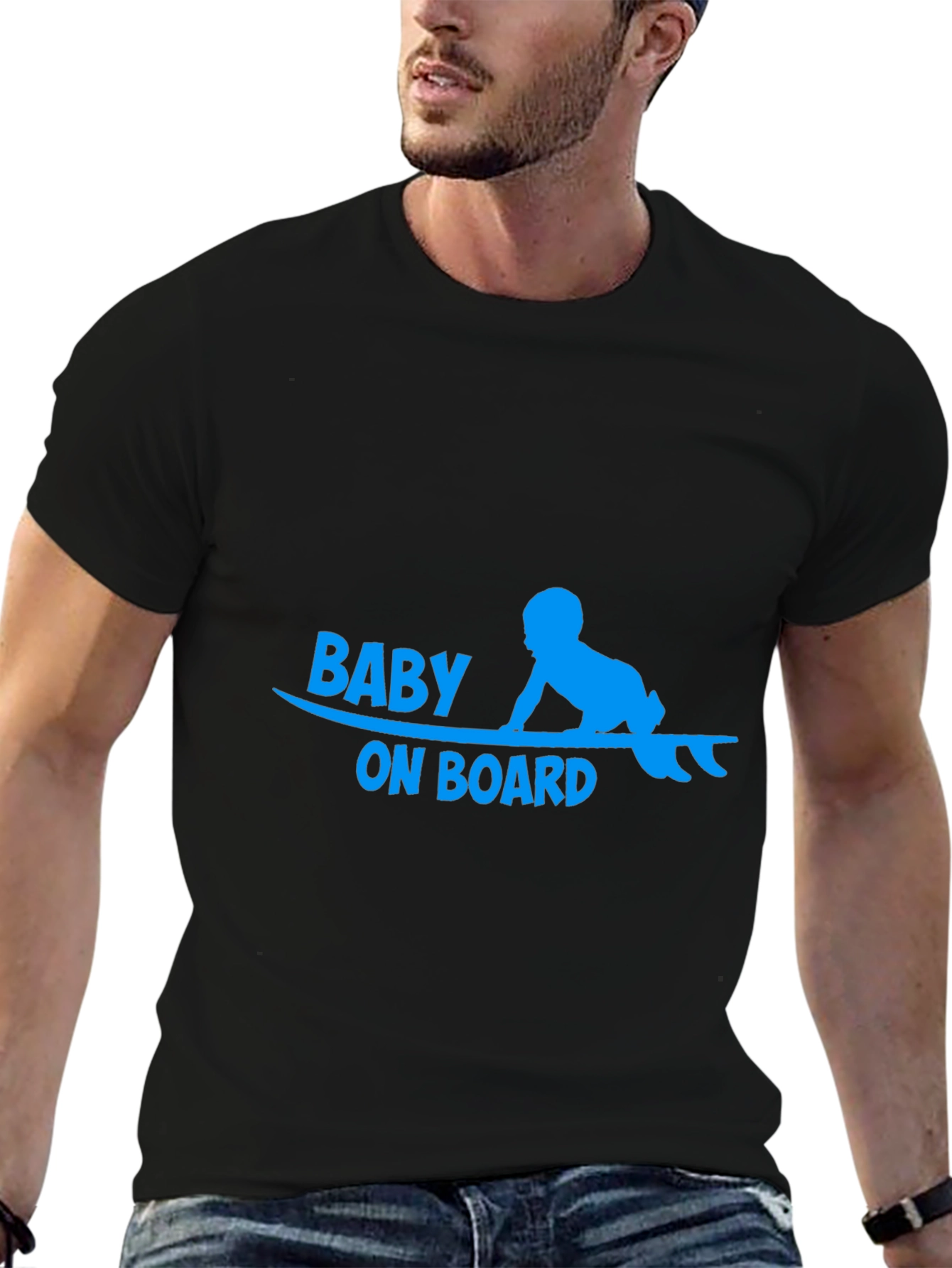 Baby on Board T-Shirt - Surfing Baby Design