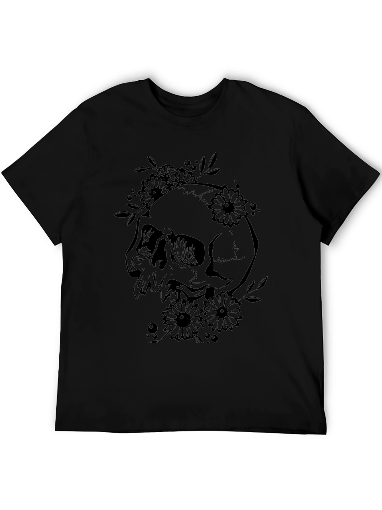 Skull and Flowers Graphic Tee