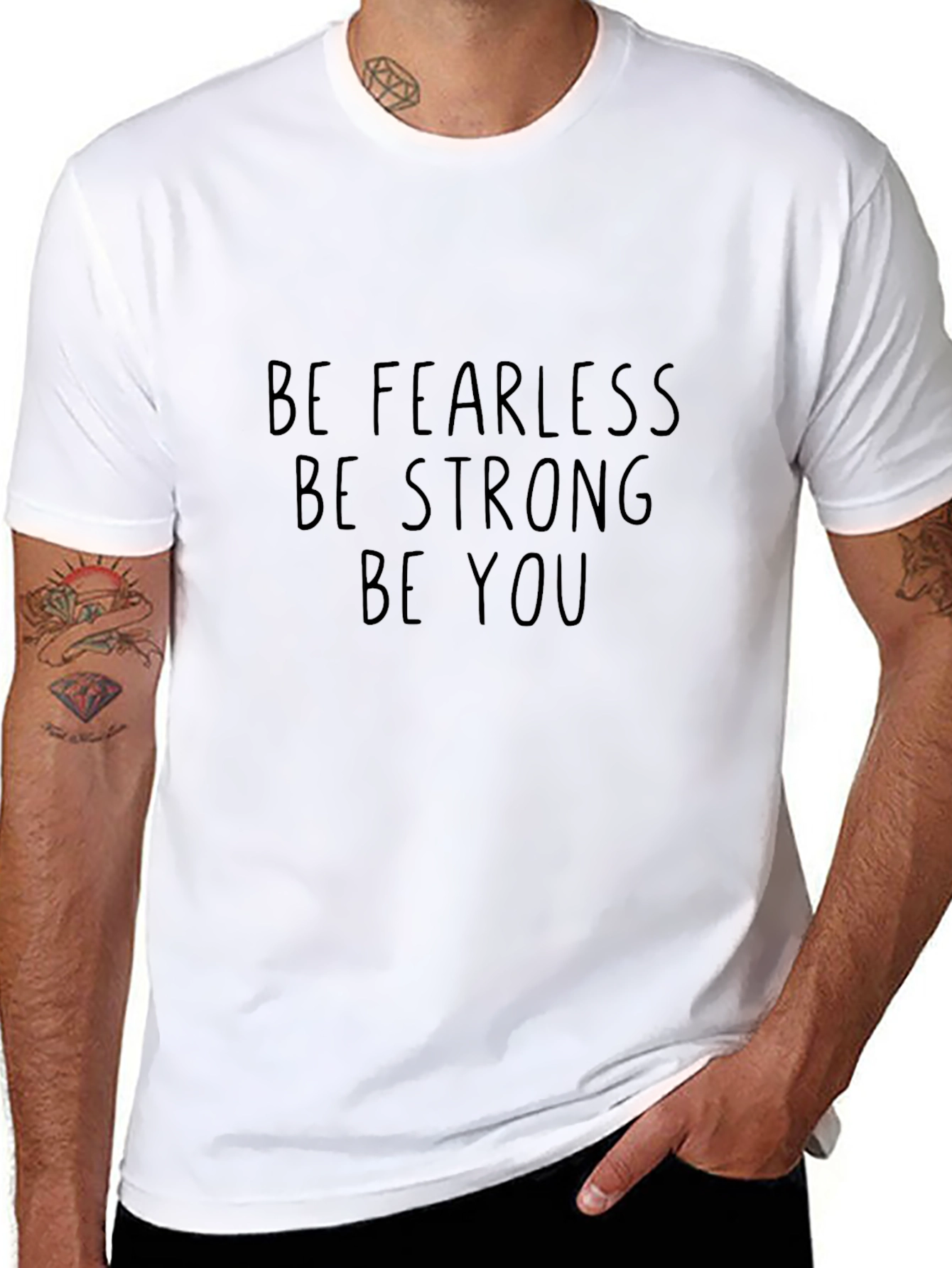Be Fearless Graphic Tee - Black Cotton T-Shirt