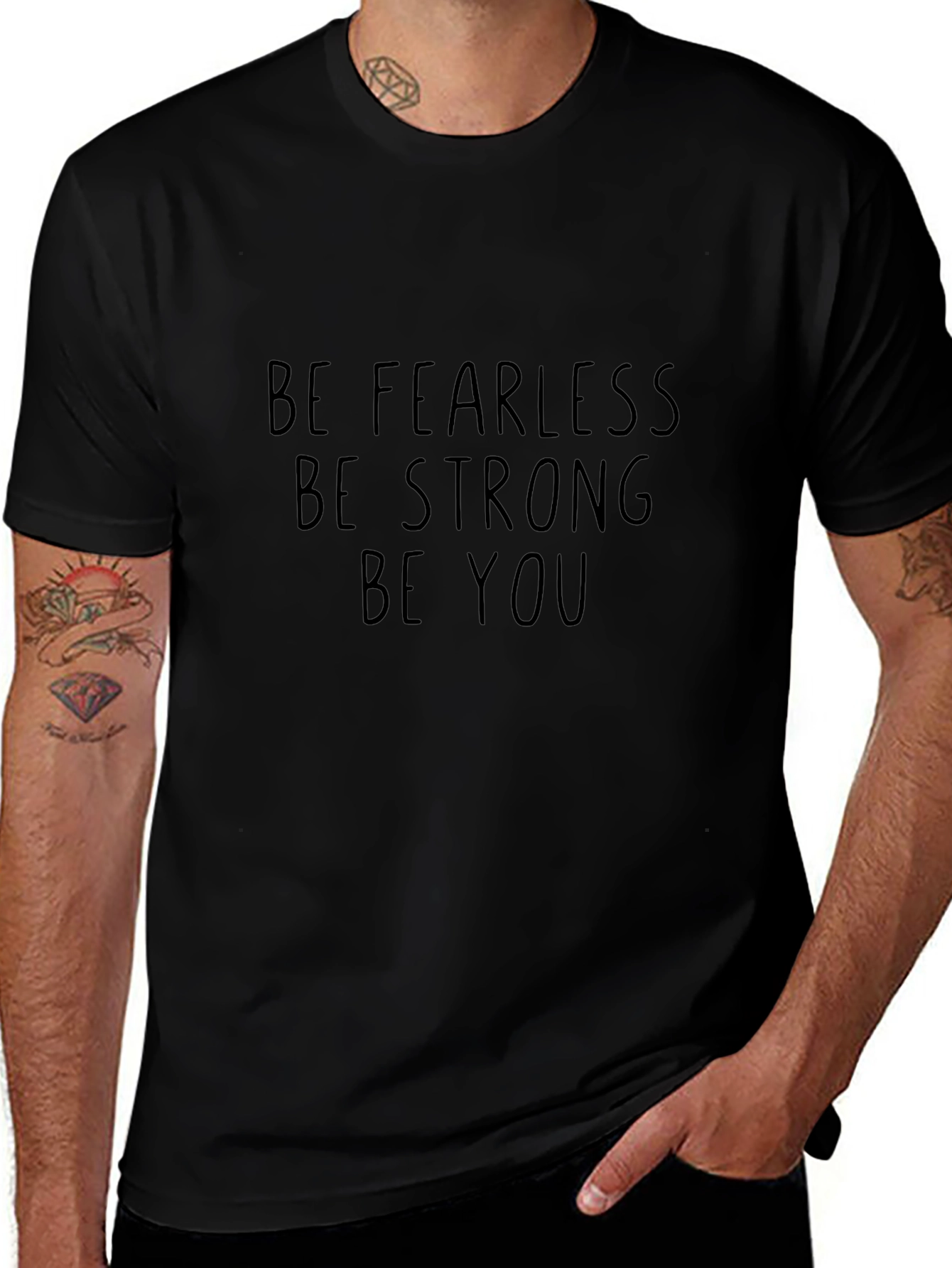 Be Fearless Graphic Tee - Black Cotton T-Shirt