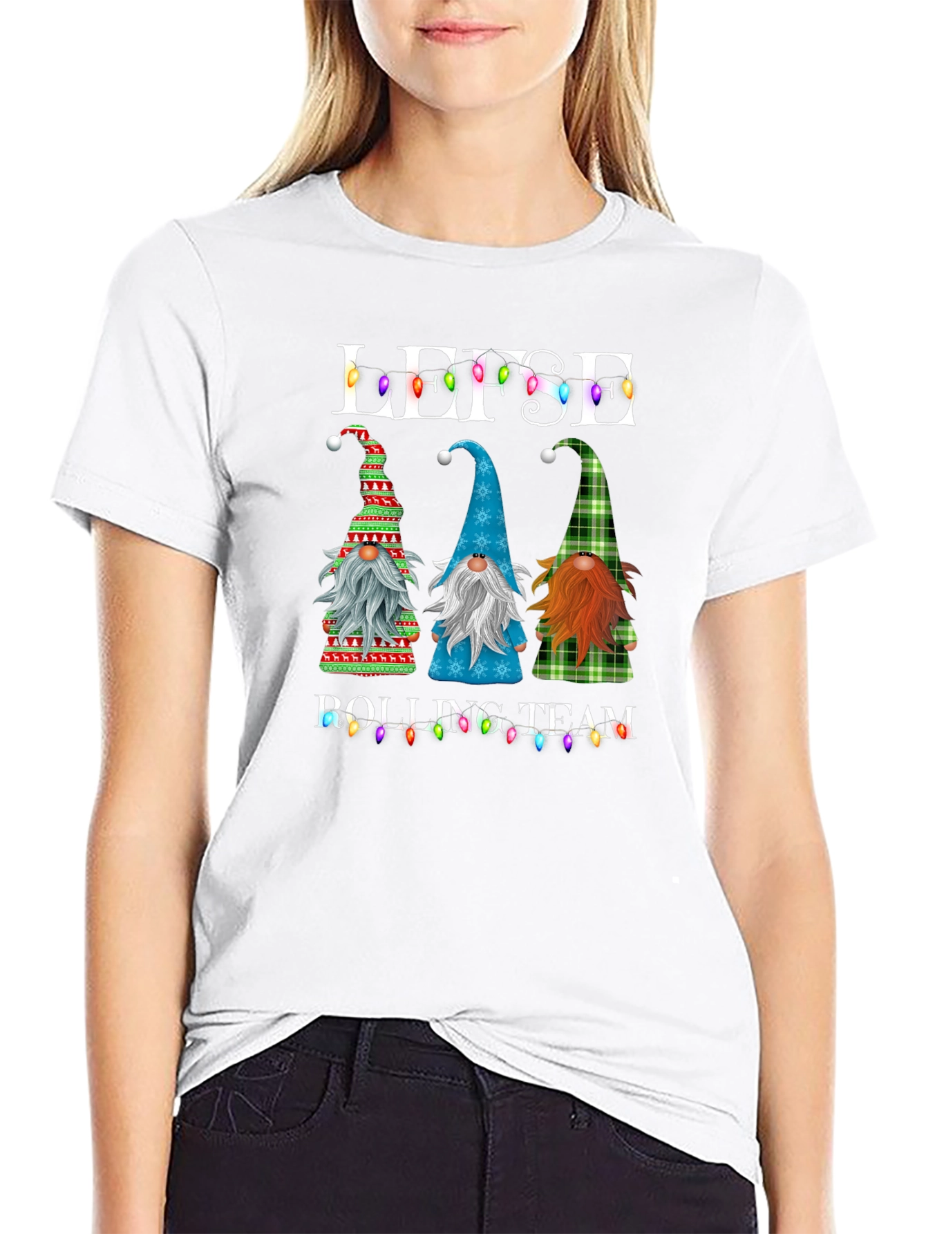 Lefse Rolling Team Gnome Christmas T-Shirt
