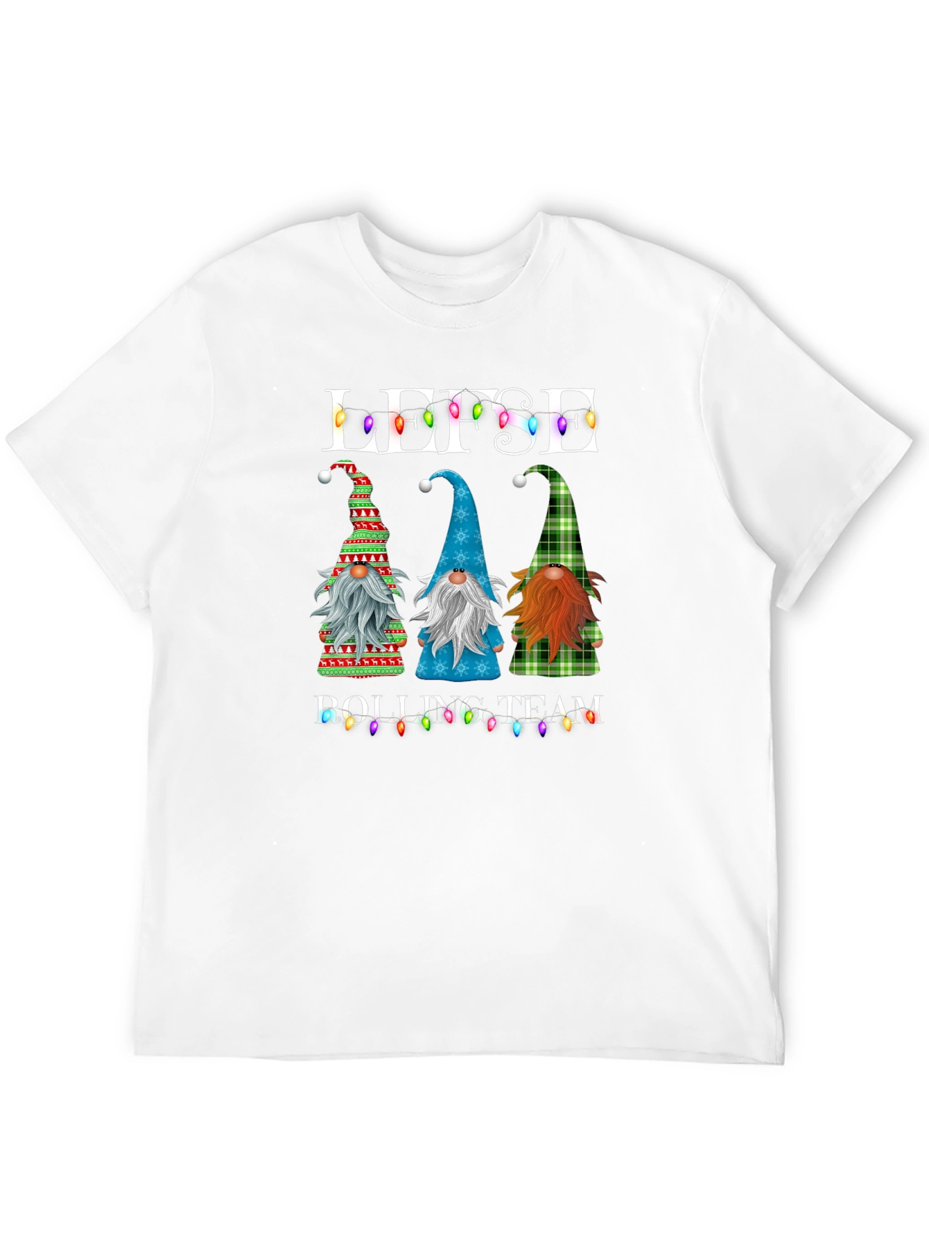 Lefse Rolling Team Gnome Christmas T-Shirt