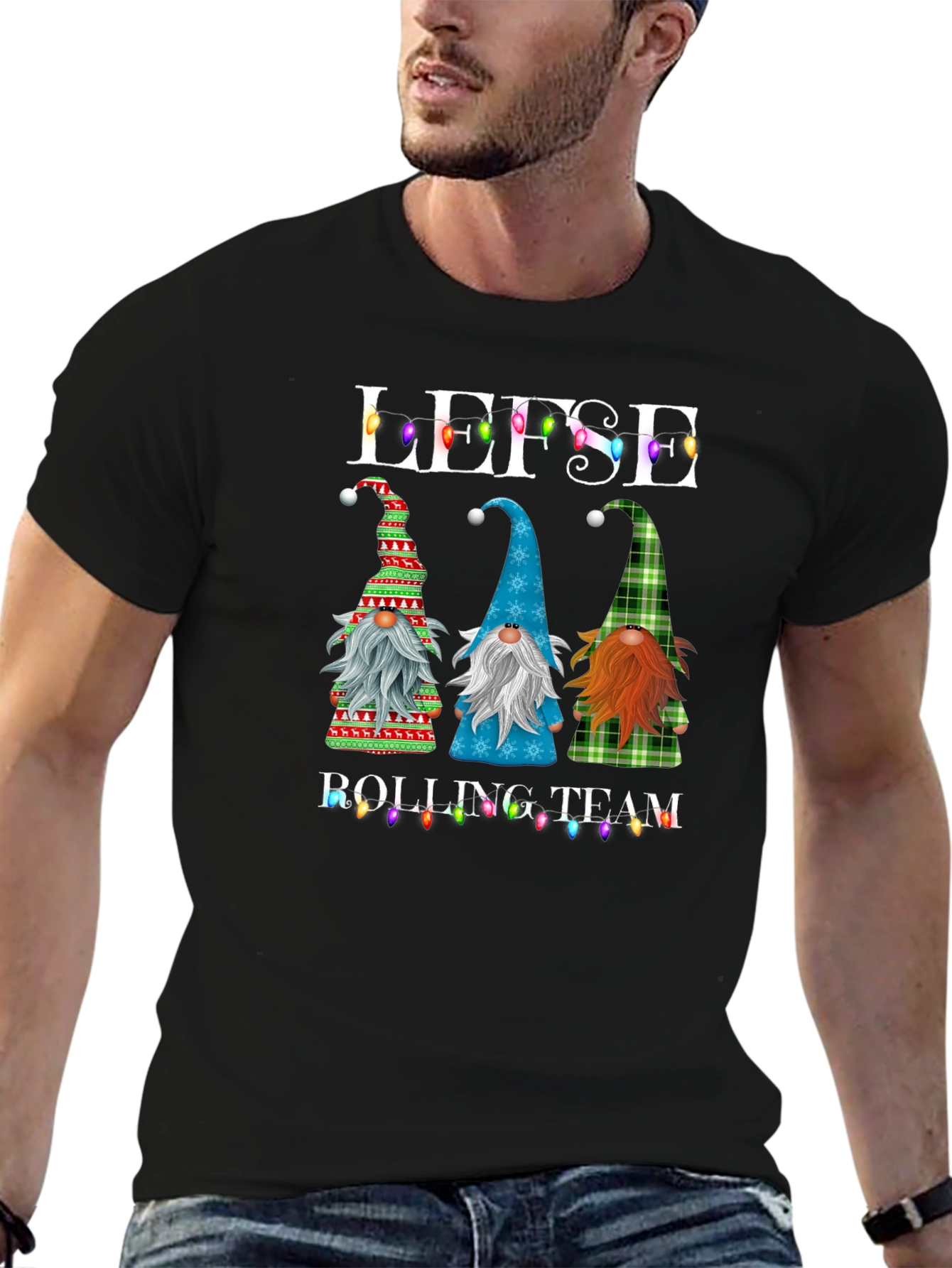 Lefse Rolling Team Gnome Christmas T-Shirt