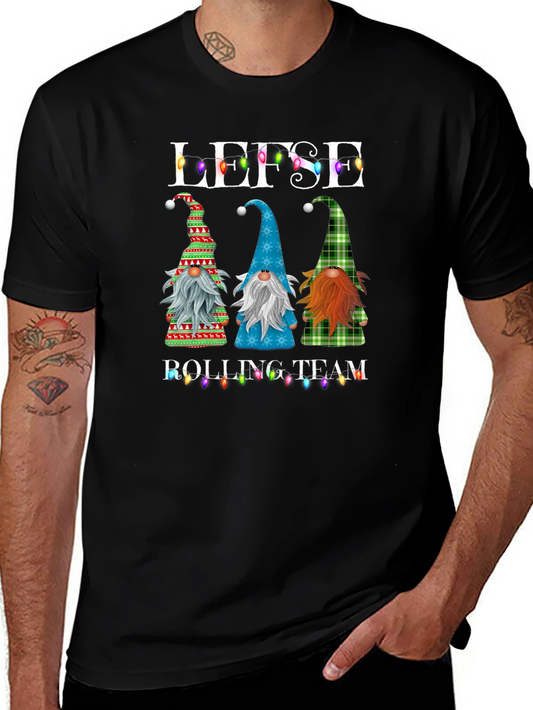 Lefse Rolling Team Gnome Christmas T-Shirt