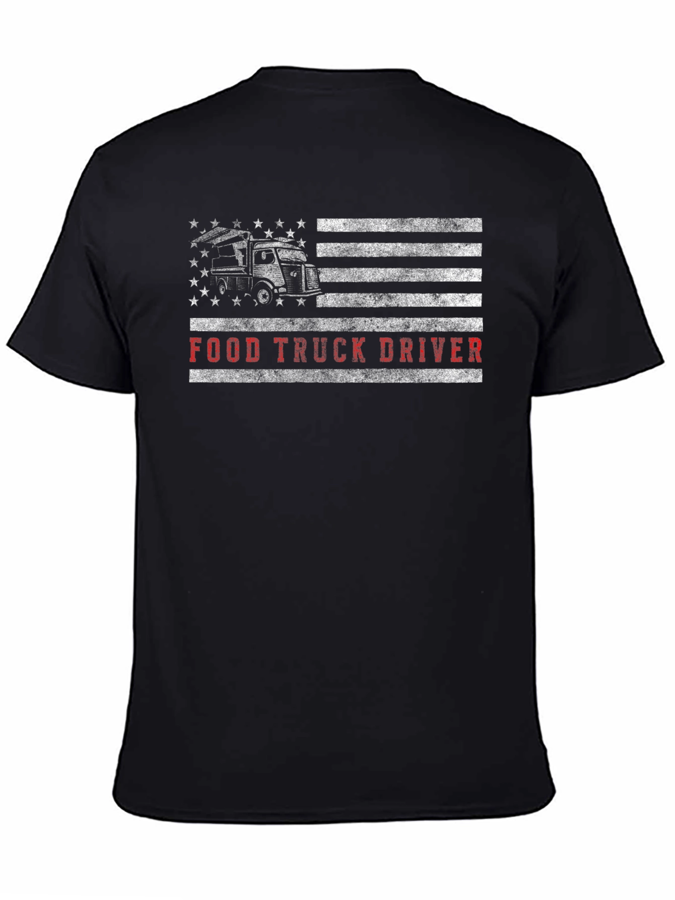 Food Truck Driver American Flag Graphic T-Shirt