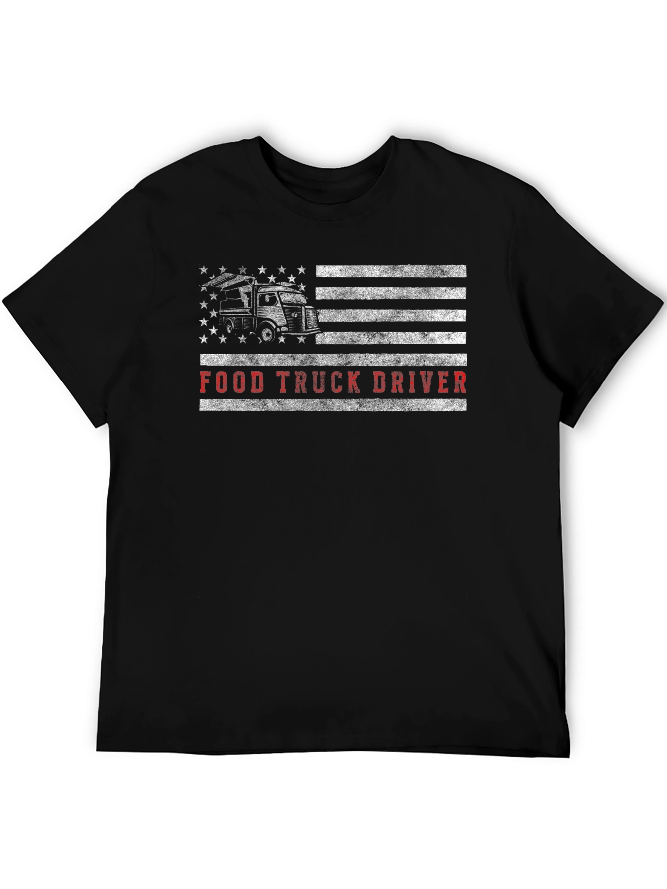 Food Truck Driver American Flag Graphic T-Shirt