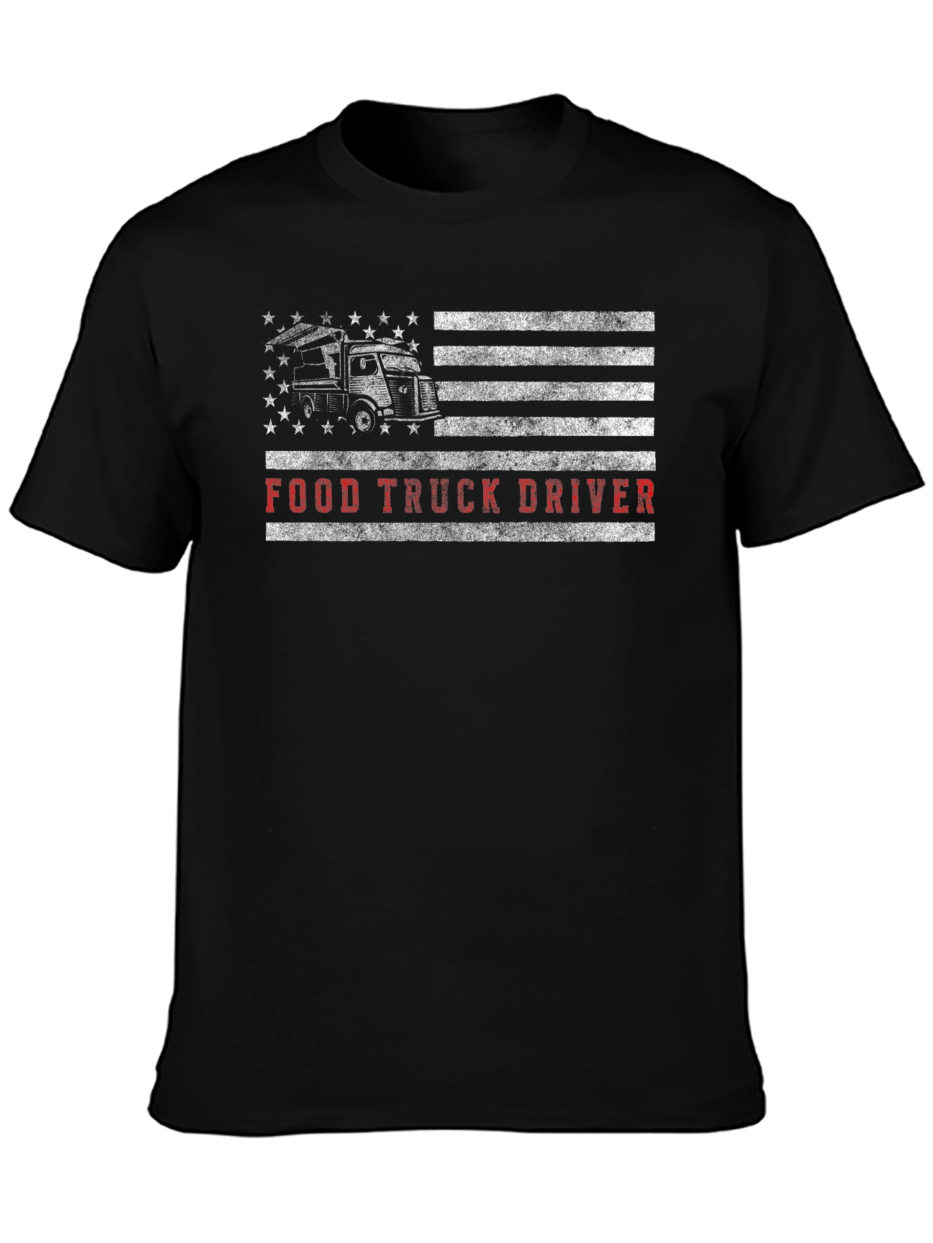 Food Truck Driver American Flag Graphic T-Shirt