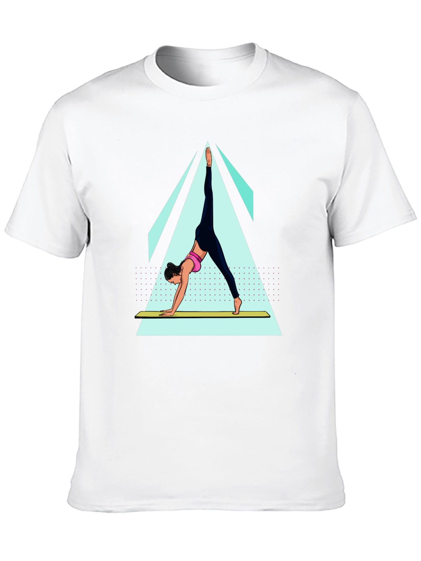 Yoga Pose Graphic Tee - Black Cotton Blend Shirt