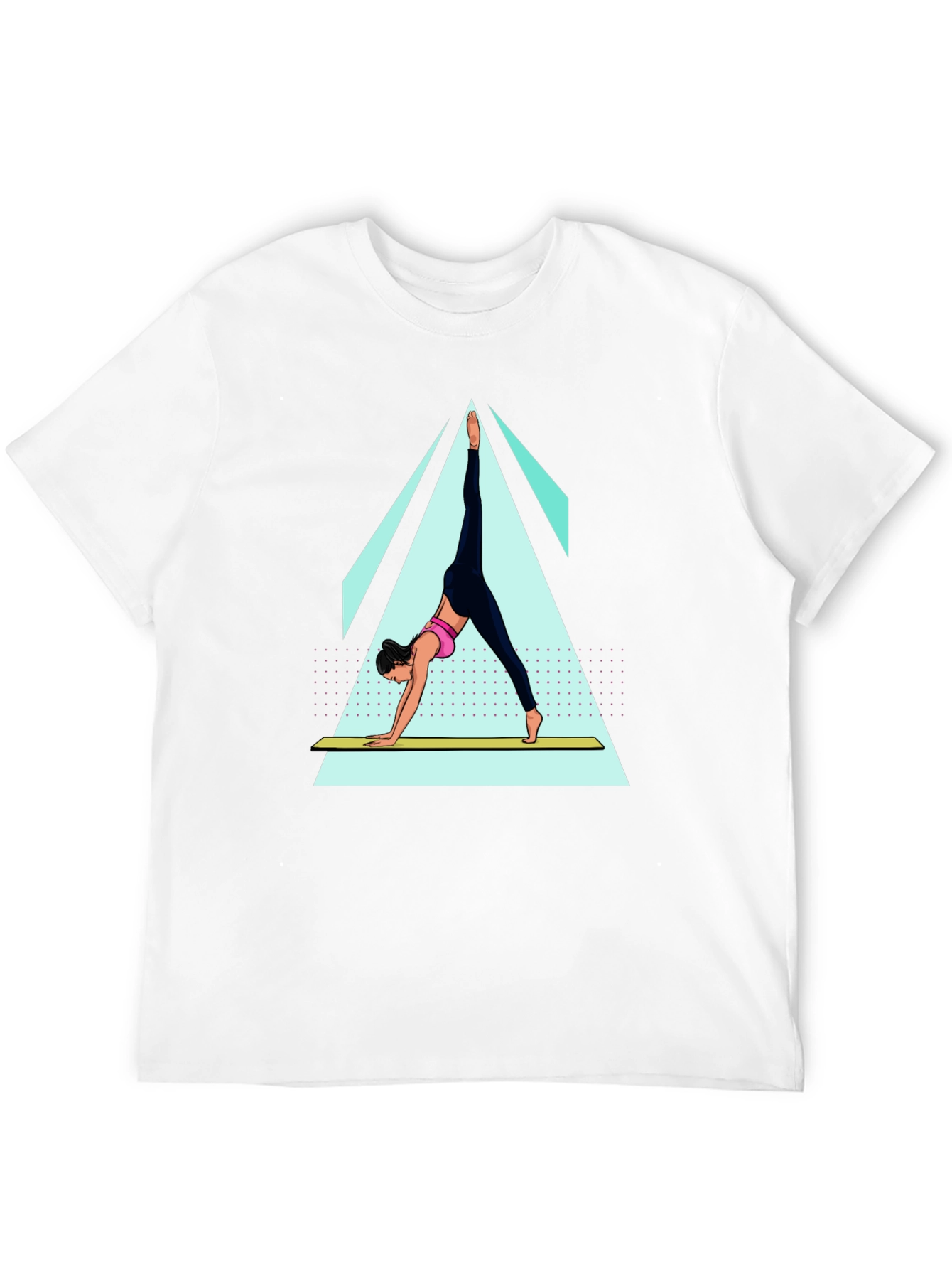 Yoga Pose Graphic Tee - Black Cotton Blend Shirt