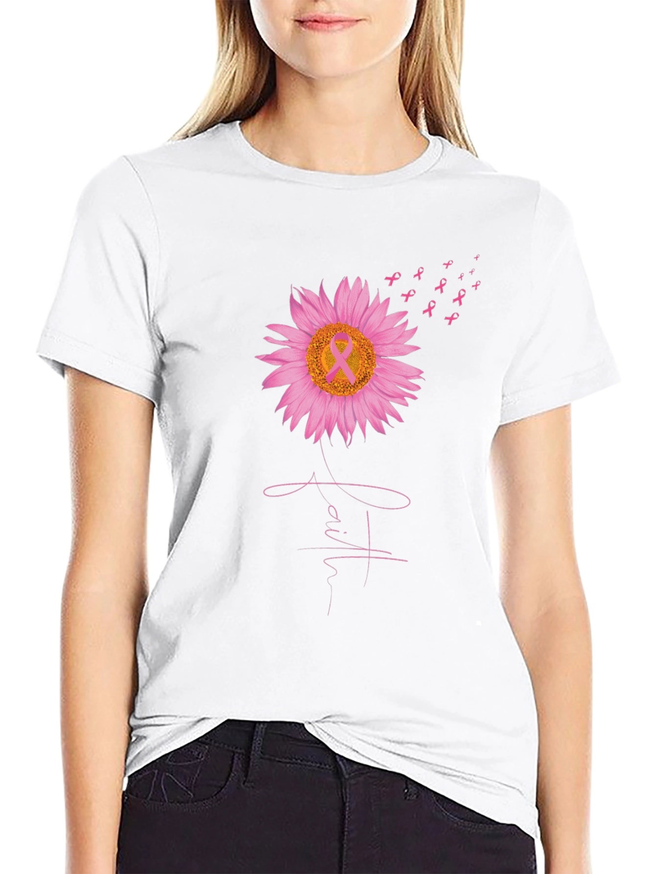 Breast Cancer Awareness Sunflower T-Shirt