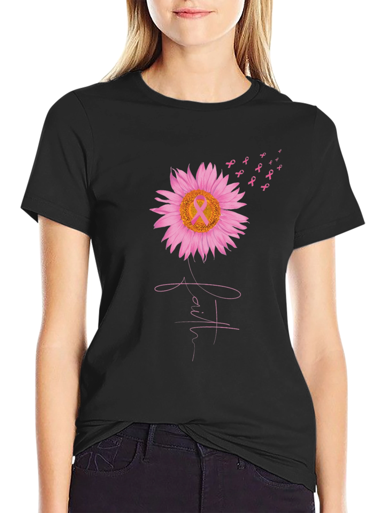 Breast Cancer Awareness Sunflower T-Shirt