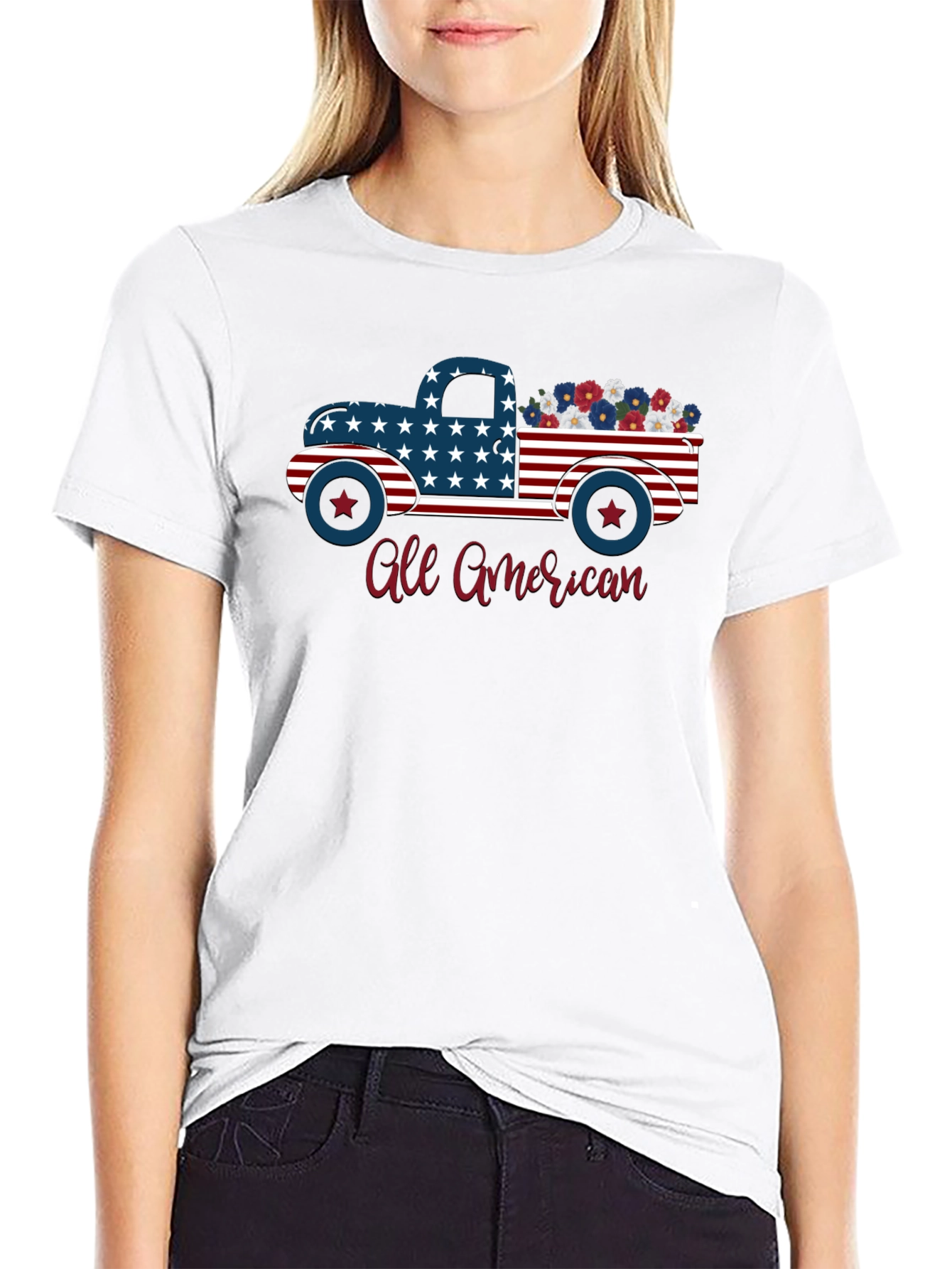 All American Patriotic Truck T-Shirt
