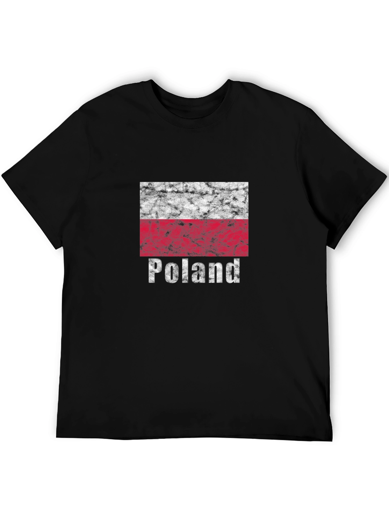Poland Flag T-Shirt - Distressed Look