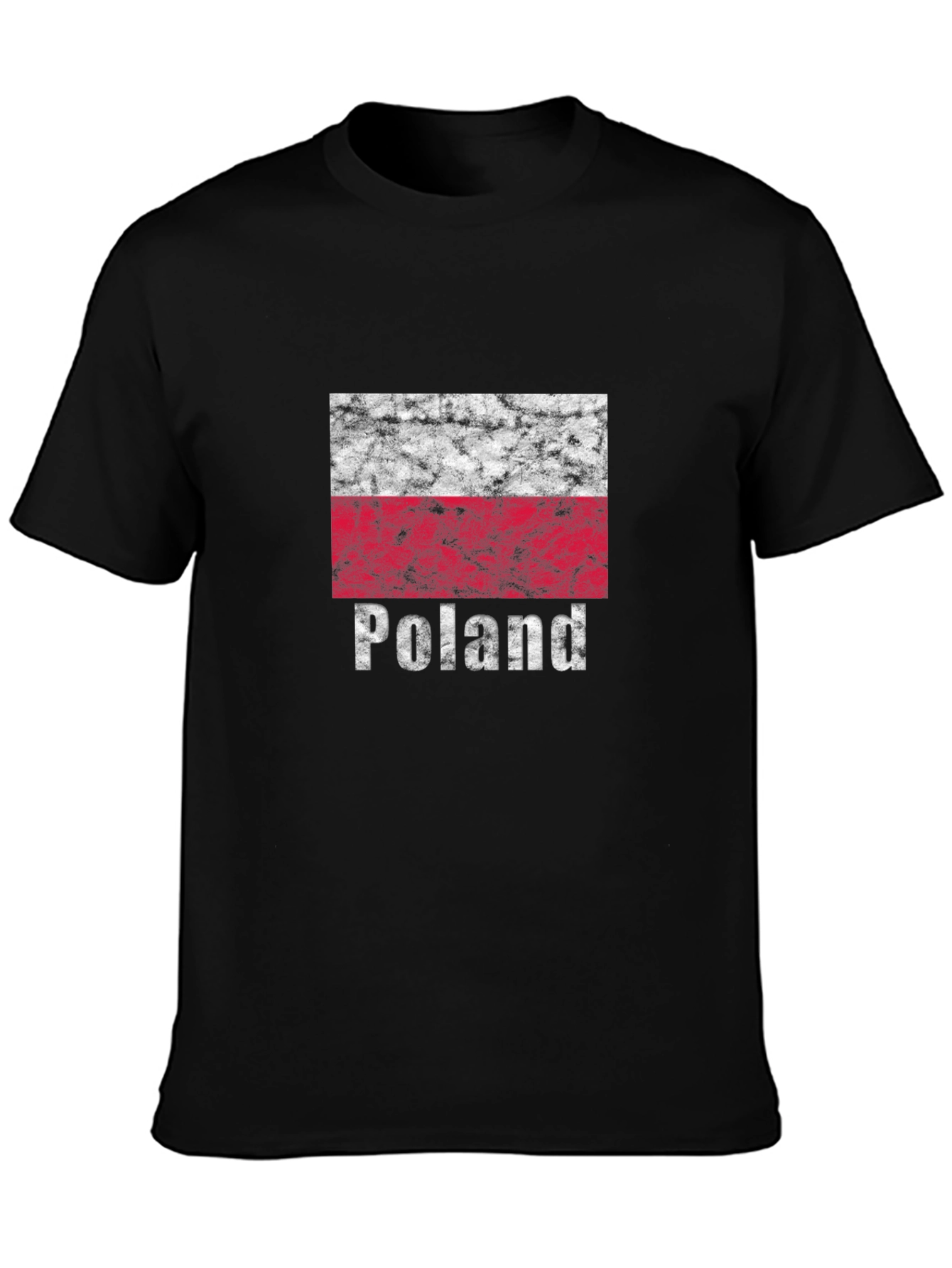 Poland Flag T-Shirt - Distressed Look