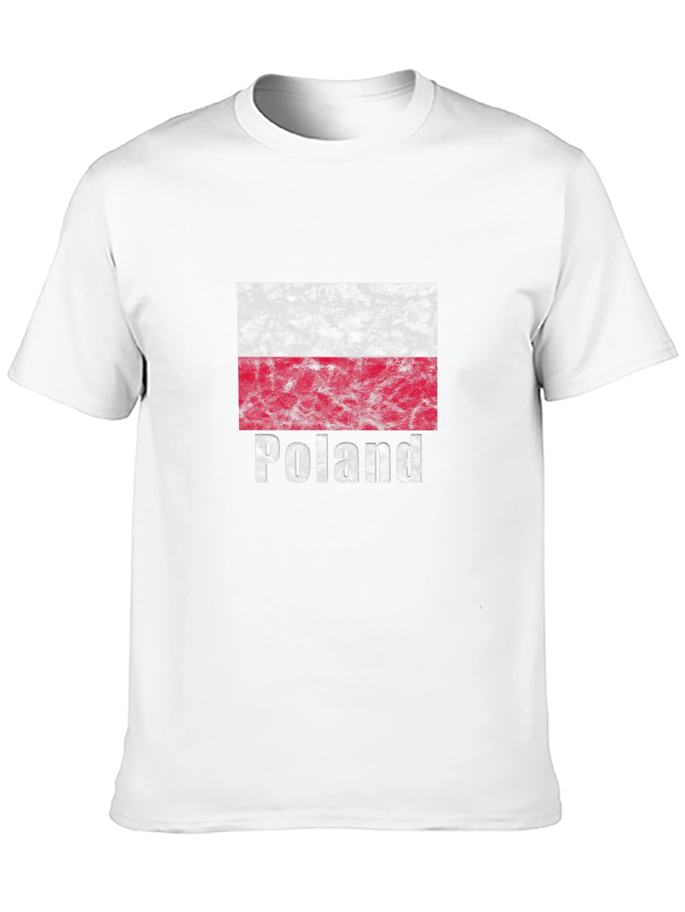 Poland Flag T-Shirt - Distressed Look