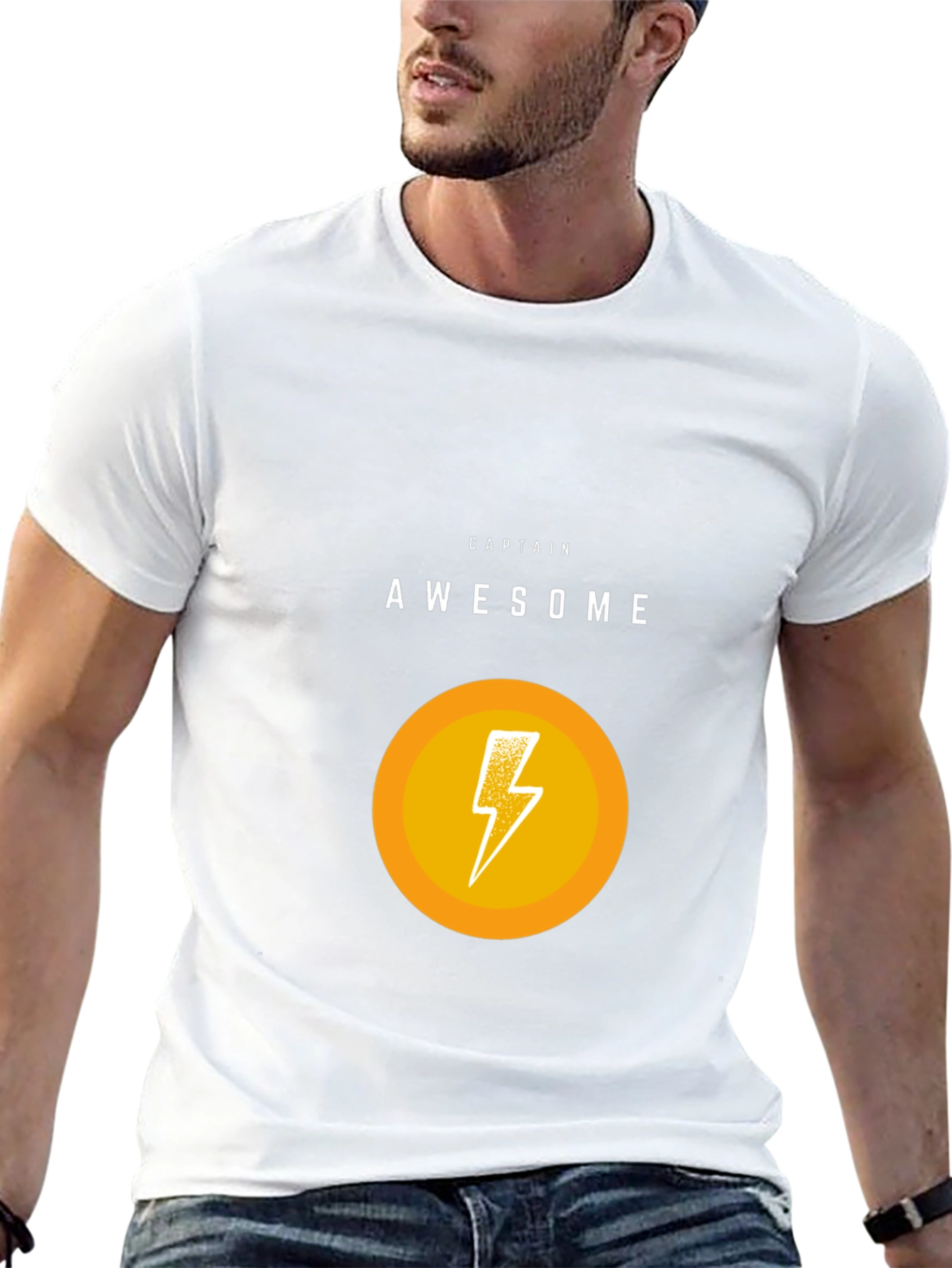 Captain Awesome Graphic T-Shirt - Black Cotton Blend