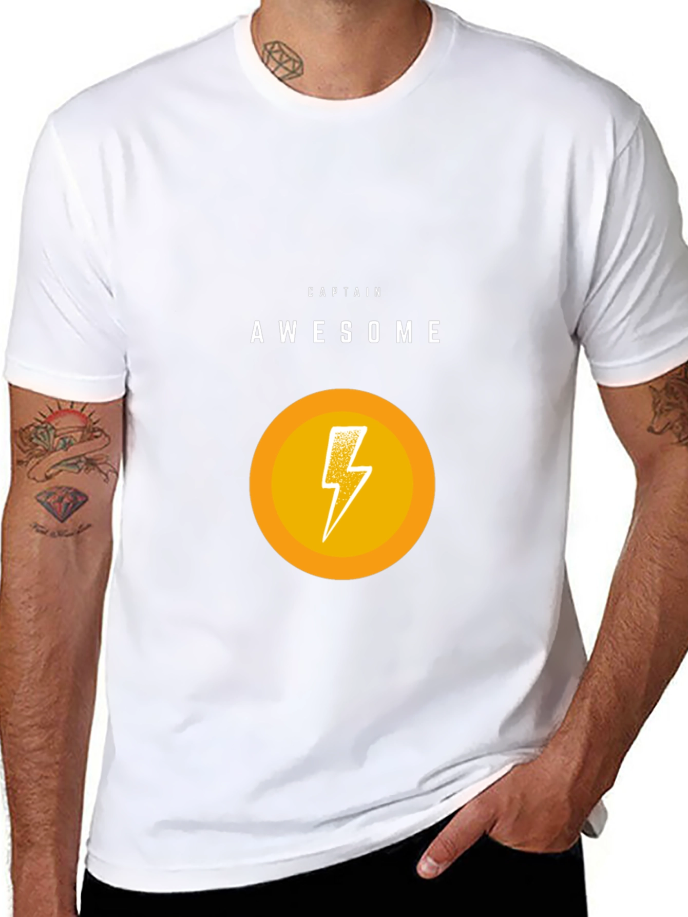 Captain Awesome Graphic T-Shirt - Black Cotton Blend