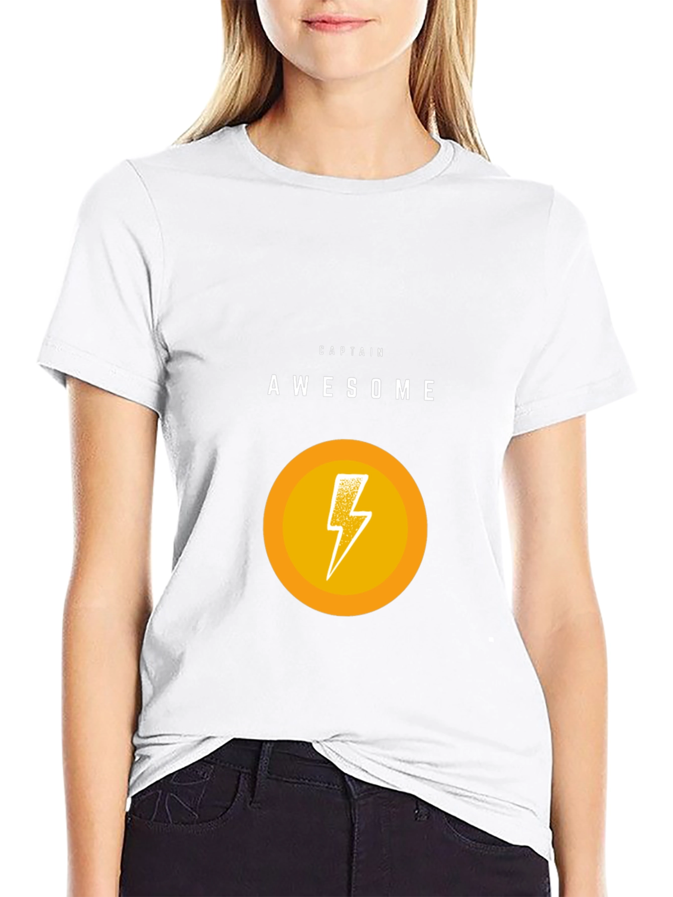 Captain Awesome Graphic T-Shirt - Black Cotton Blend