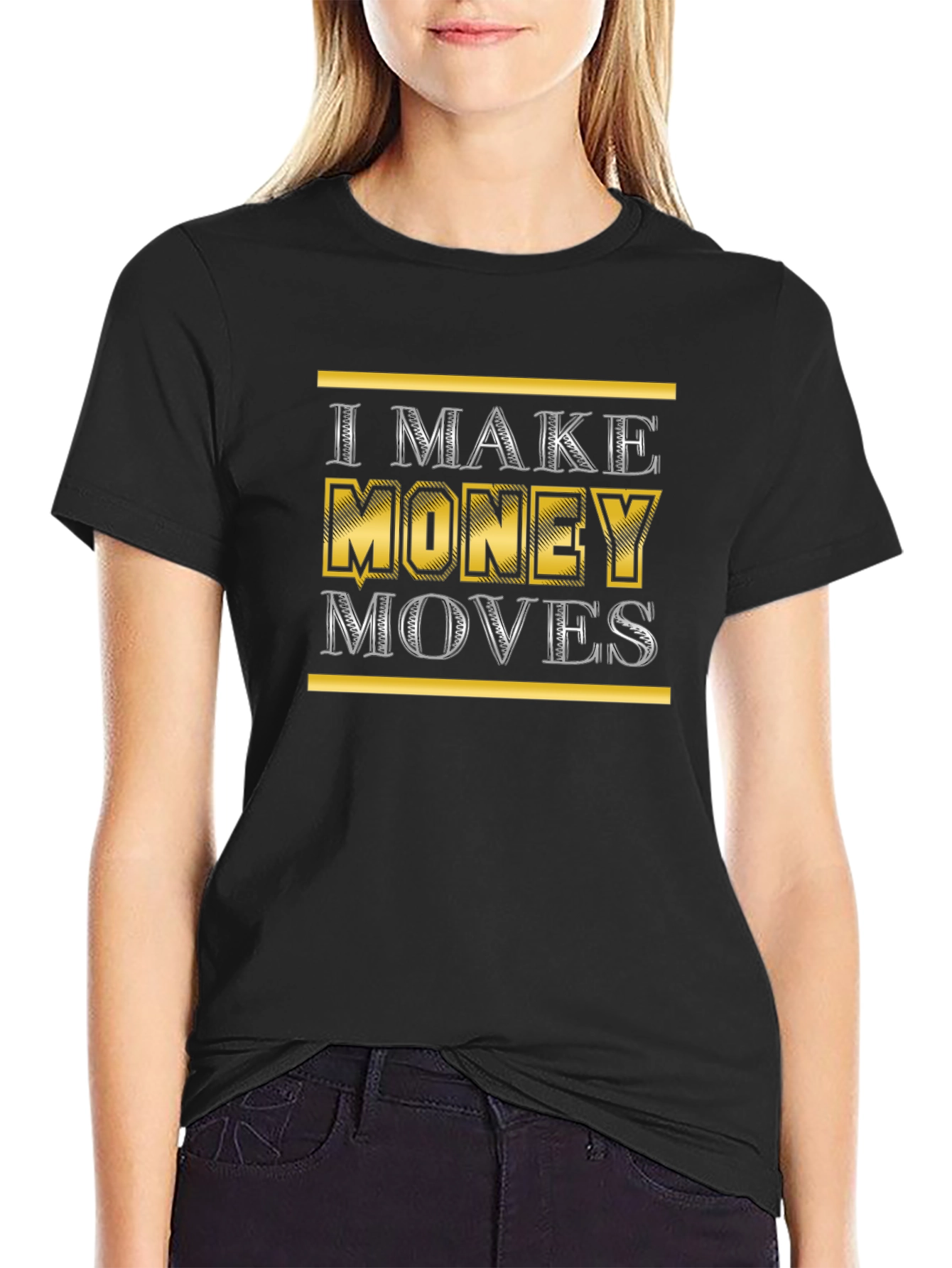 I Make Money Moves Graphic Tee - Black