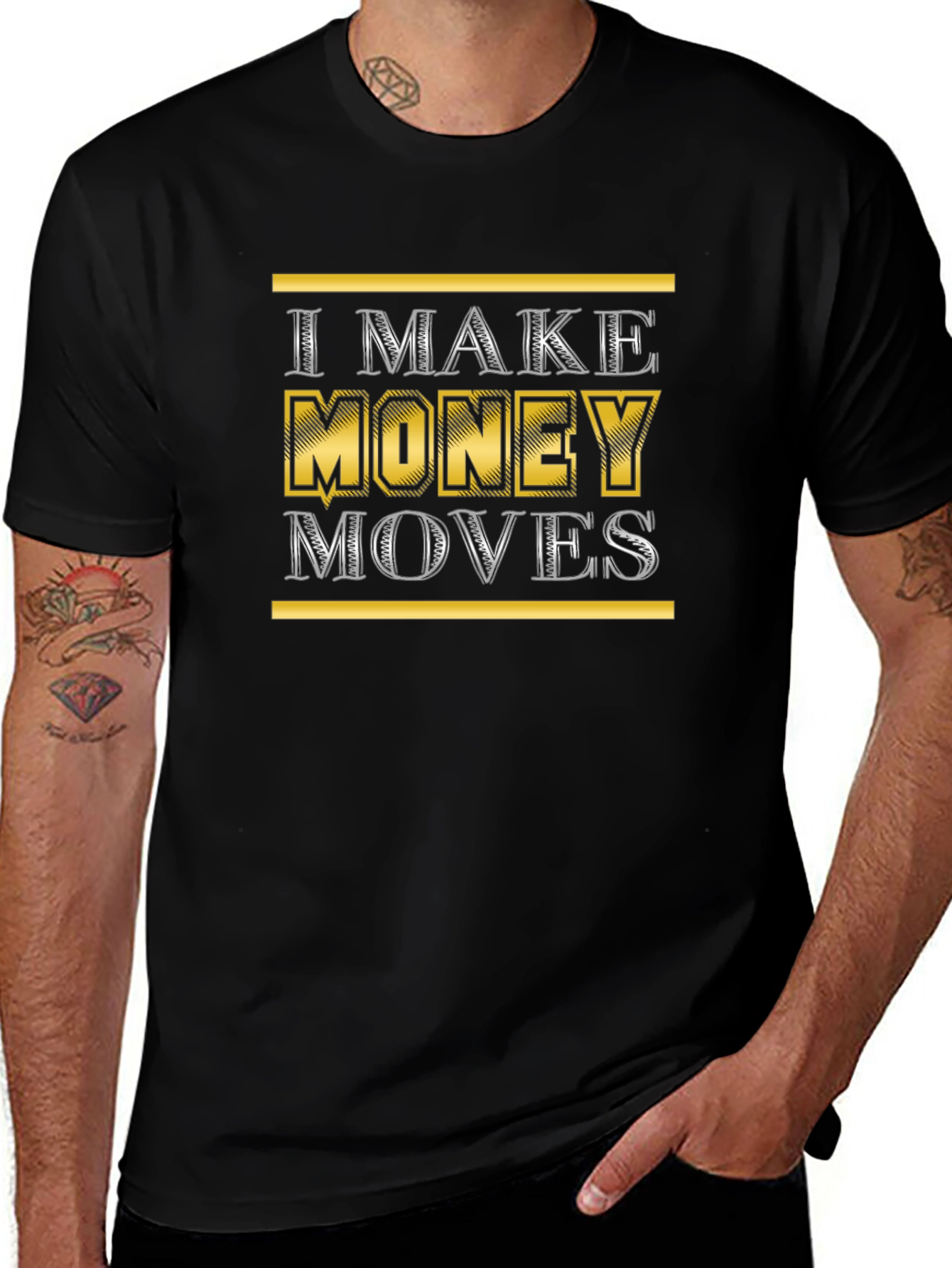 I Make Money Moves Graphic Tee - Black