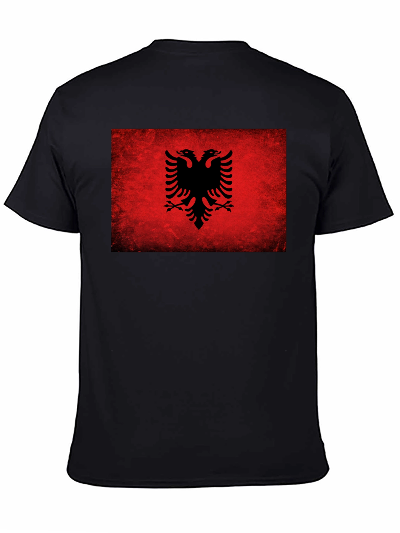 Albanian Flag Eagle Graphic T-Shirt - Black