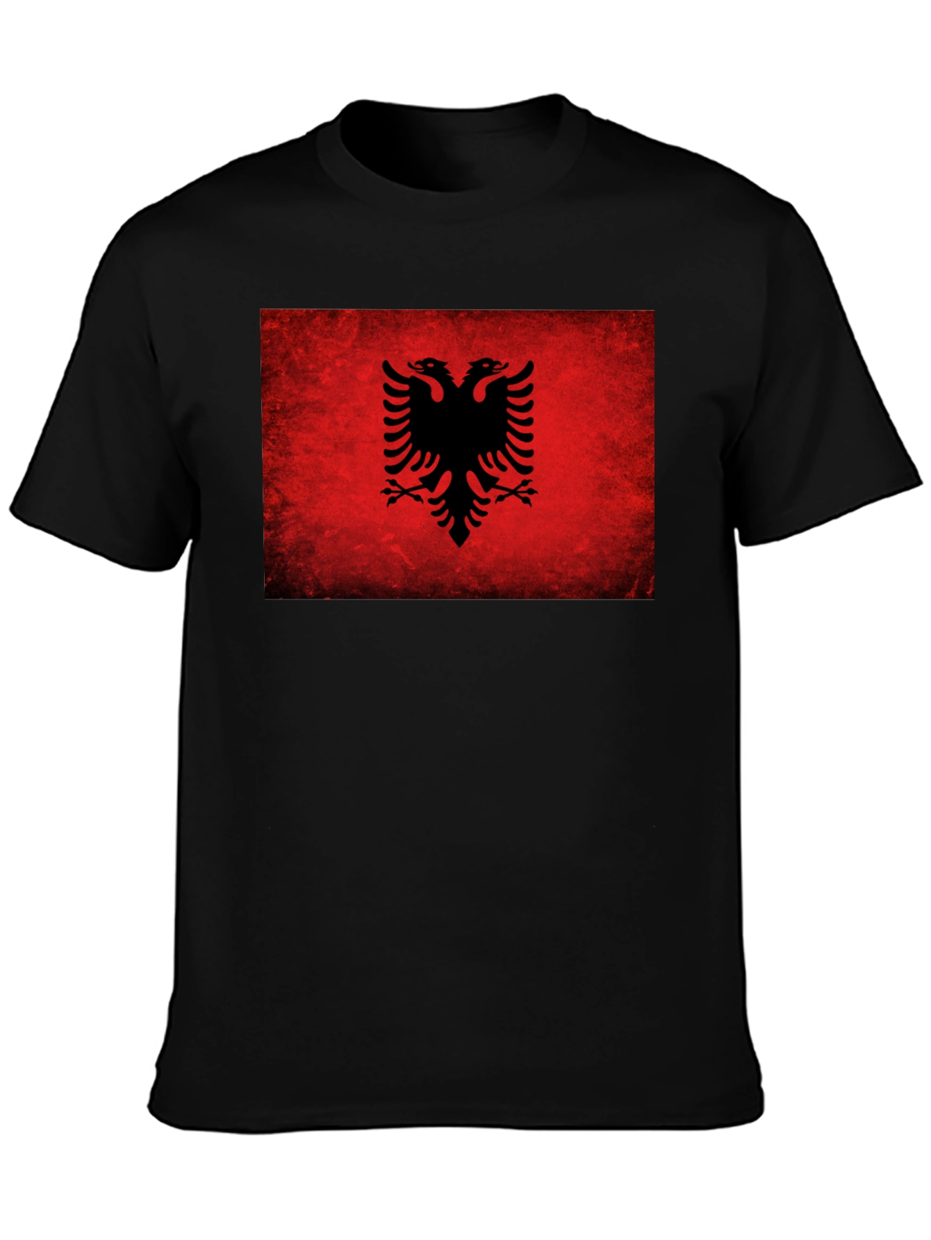 Albanian Flag Eagle Graphic T-Shirt - Black