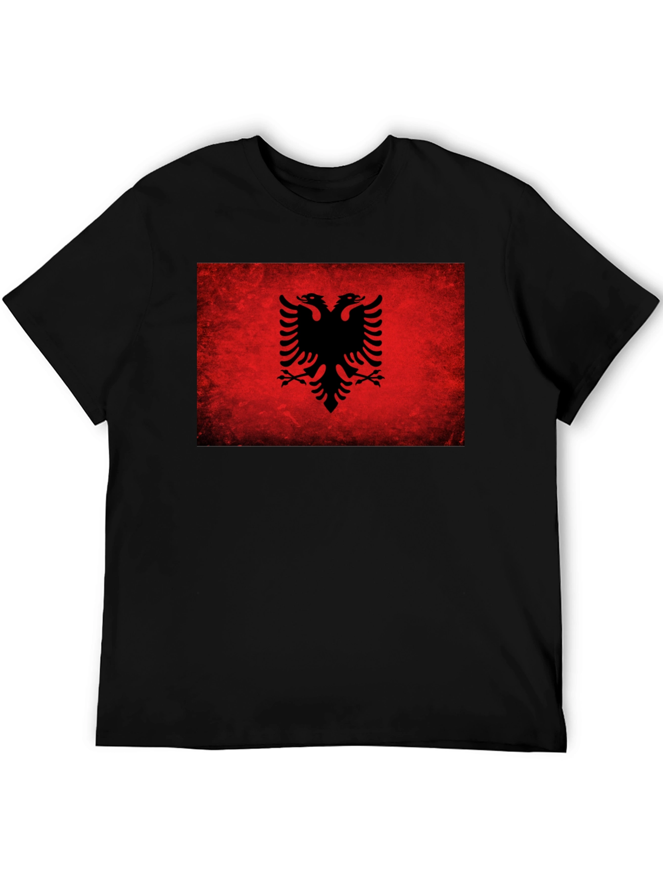 Albanian Flag Eagle Graphic T-Shirt - Black