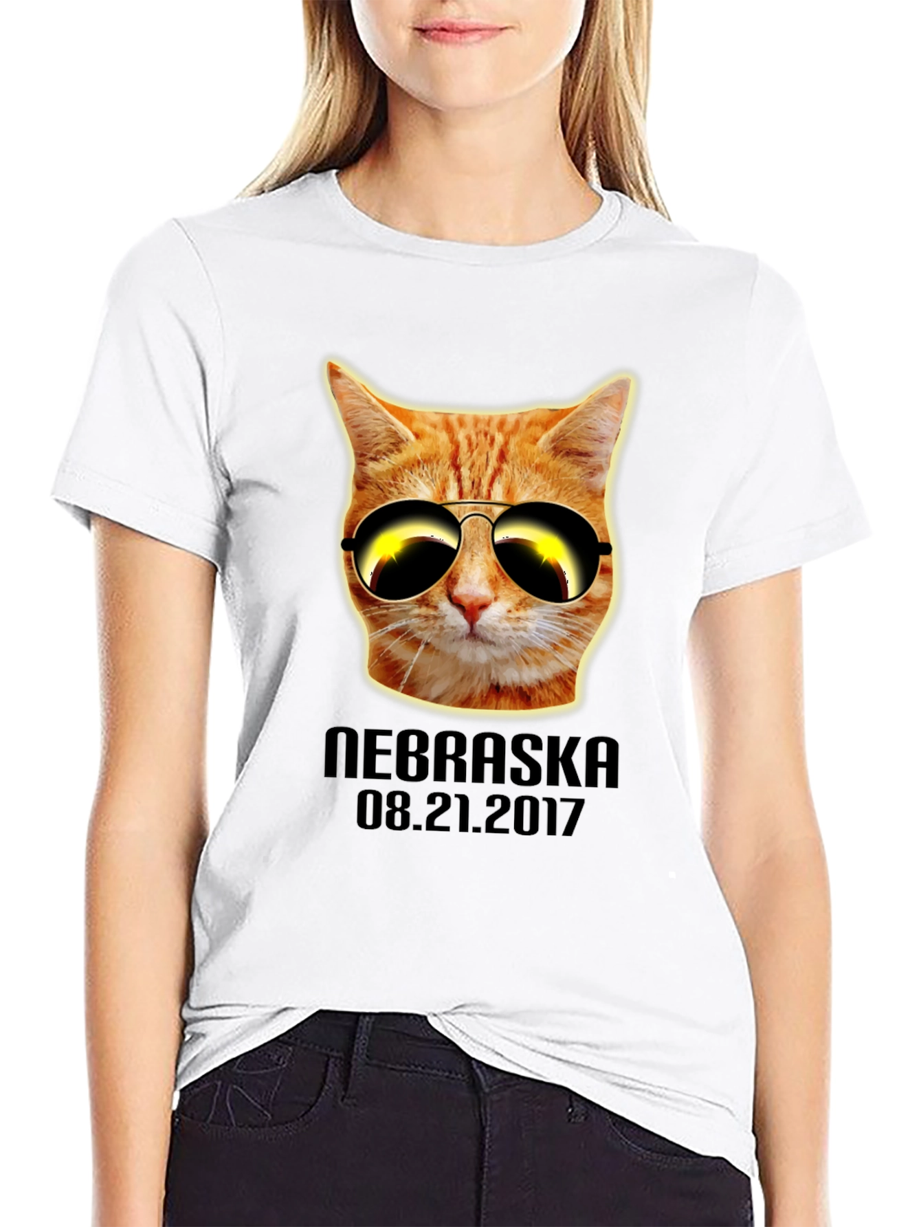 Cool Cat Eclipse T-Shirt - Nebraska 2017
