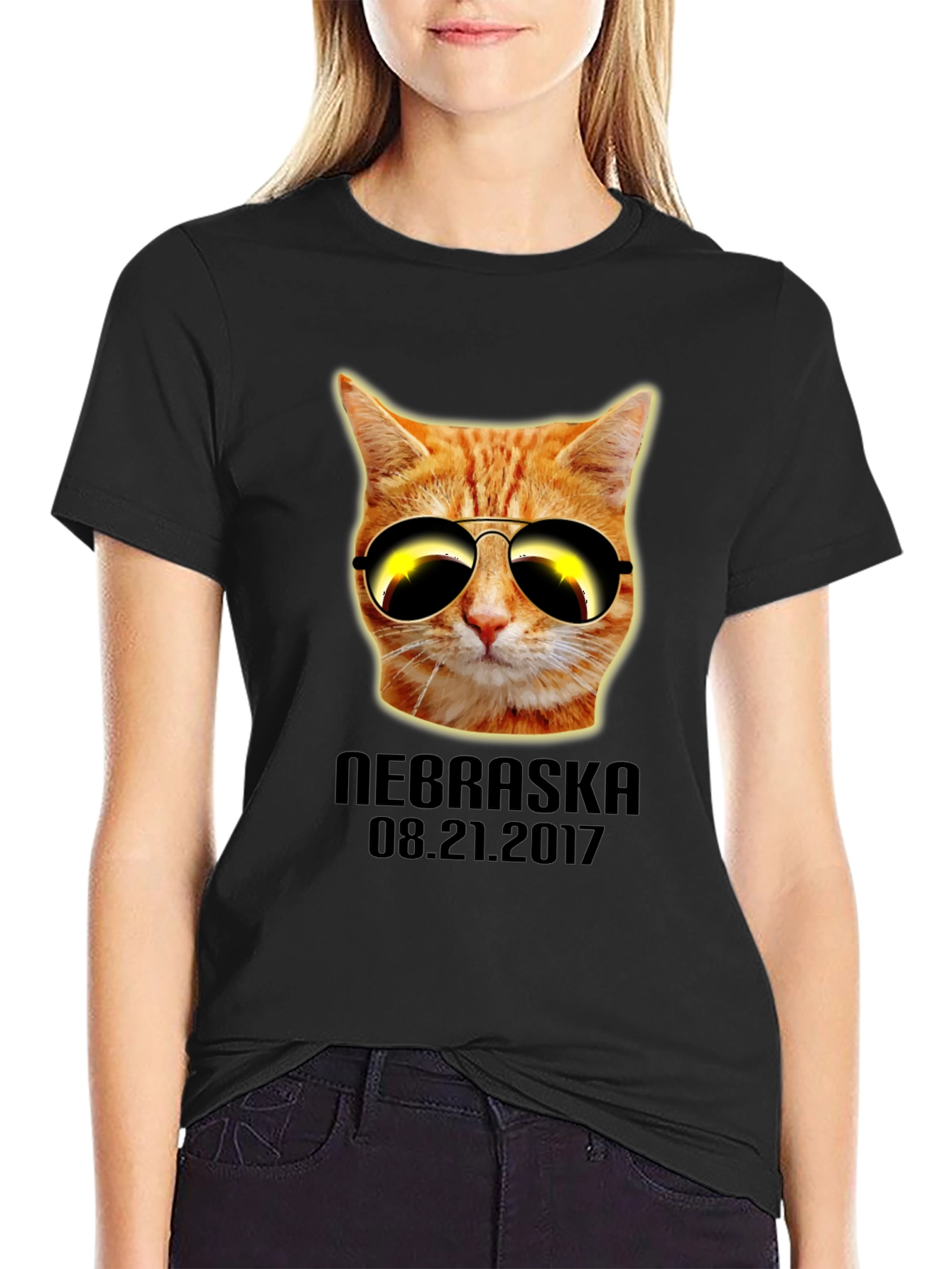 Cool Cat Eclipse T-Shirt - Nebraska 2017