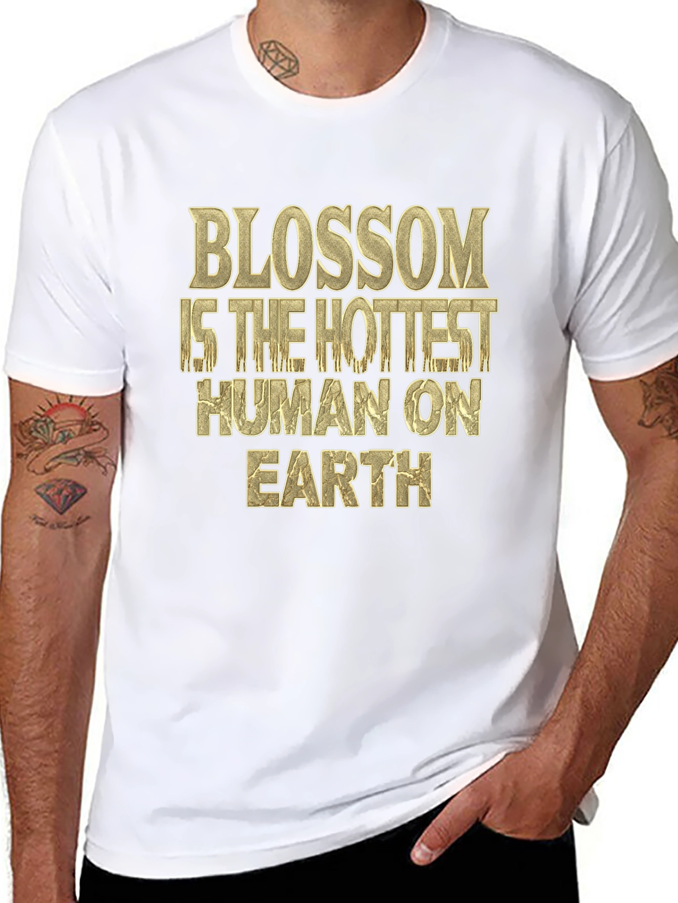 Blossom Hottest Human T-Shirt - Black Graphic Tee
